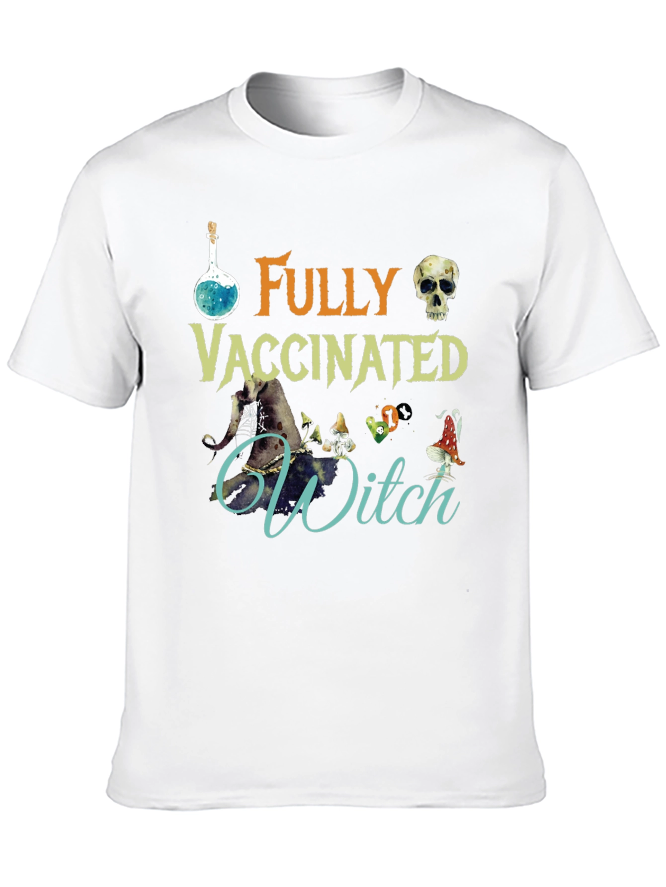 Fully Vaccinated Witch T-Shirt Halloween Tee