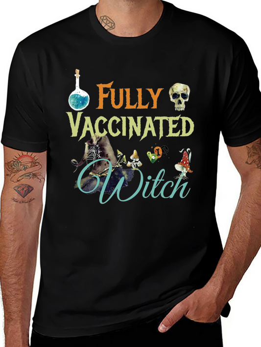 Fully Vaccinated Witch T-Shirt Halloween Tee