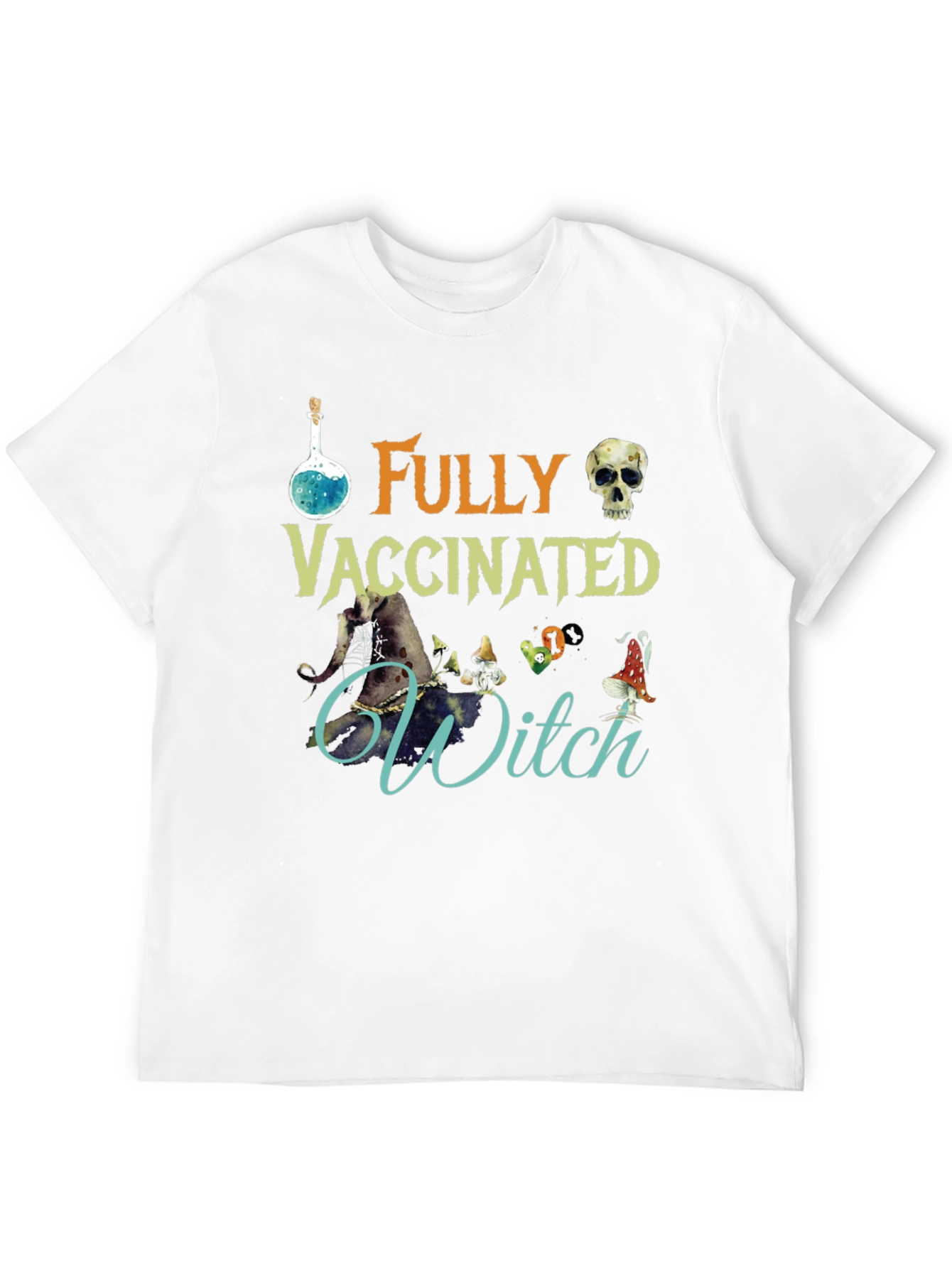 Fully Vaccinated Witch T-Shirt Halloween Tee