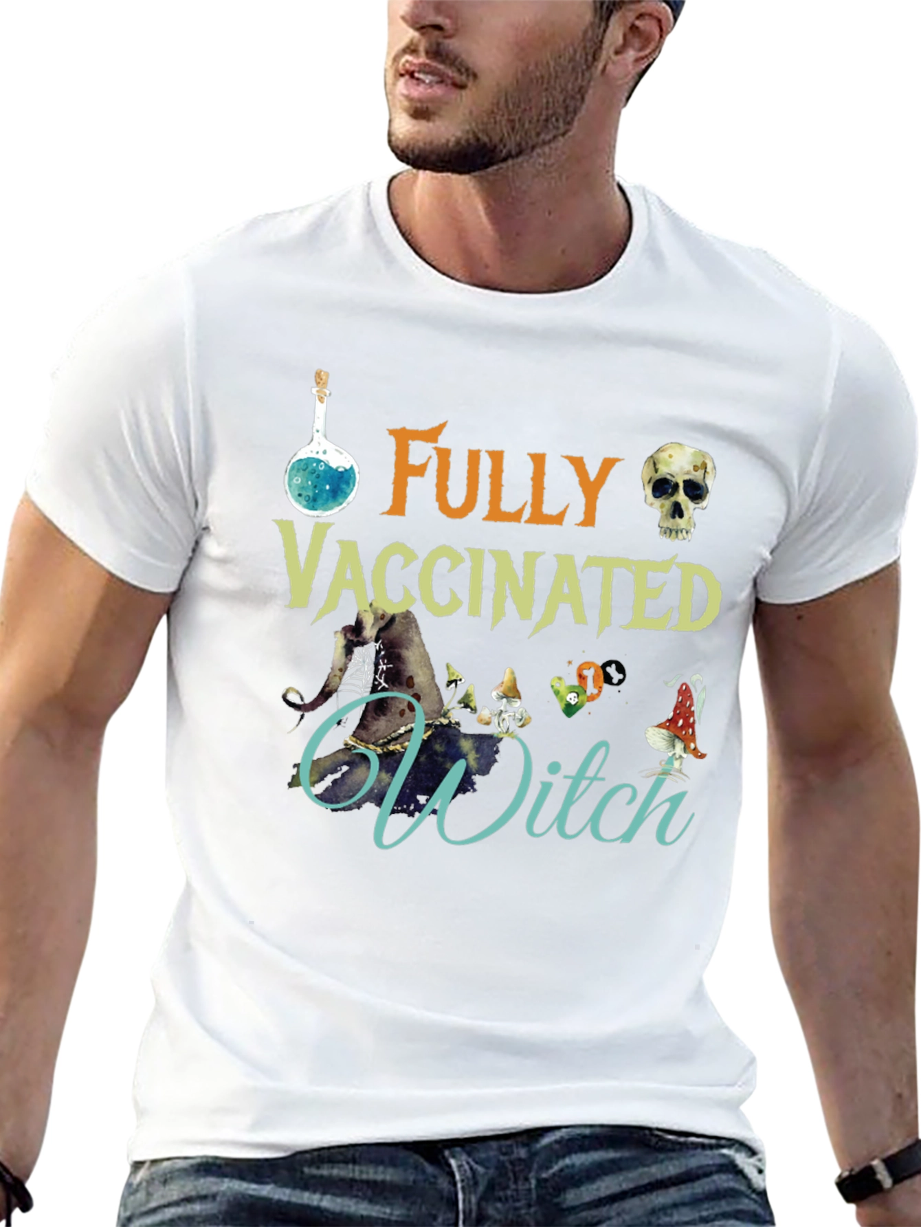 Fully Vaccinated Witch T-Shirt Halloween Tee