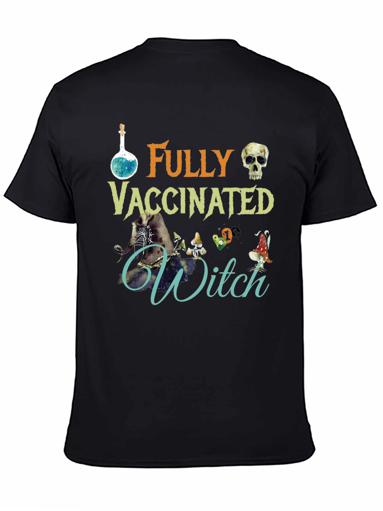Fully Vaccinated Witch T-Shirt Halloween Tee