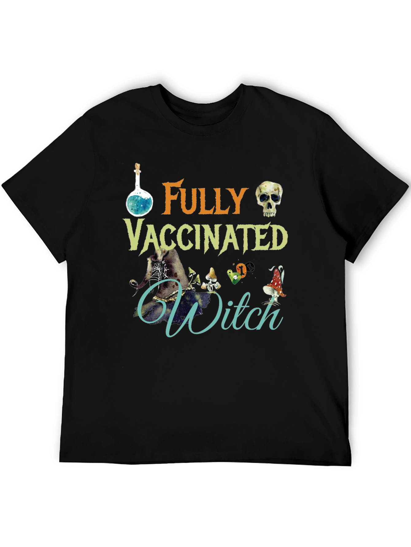 Fully Vaccinated Witch T-Shirt Halloween Tee