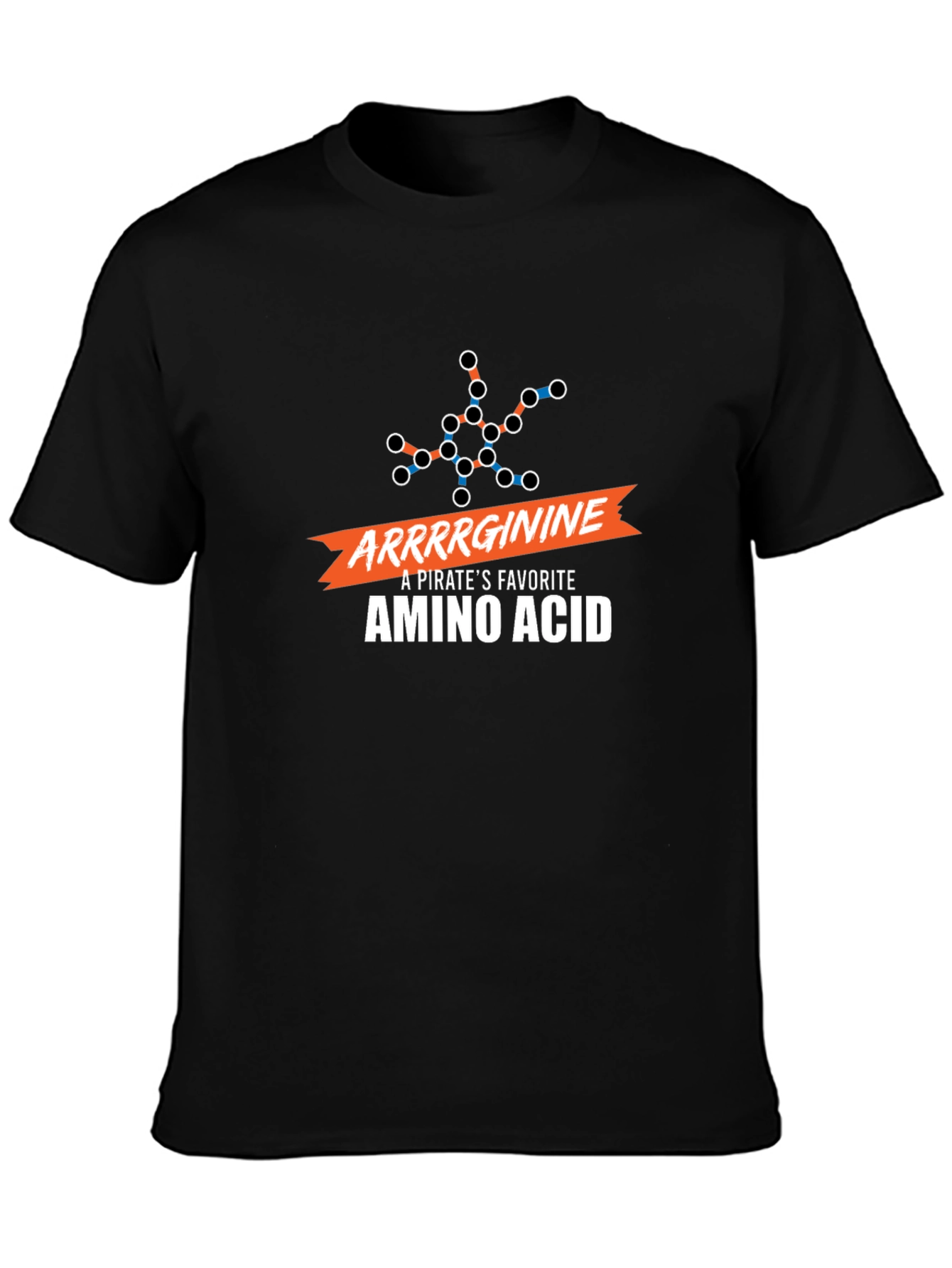 Arrrginine Pirate Amino Acid Black T-Shirt