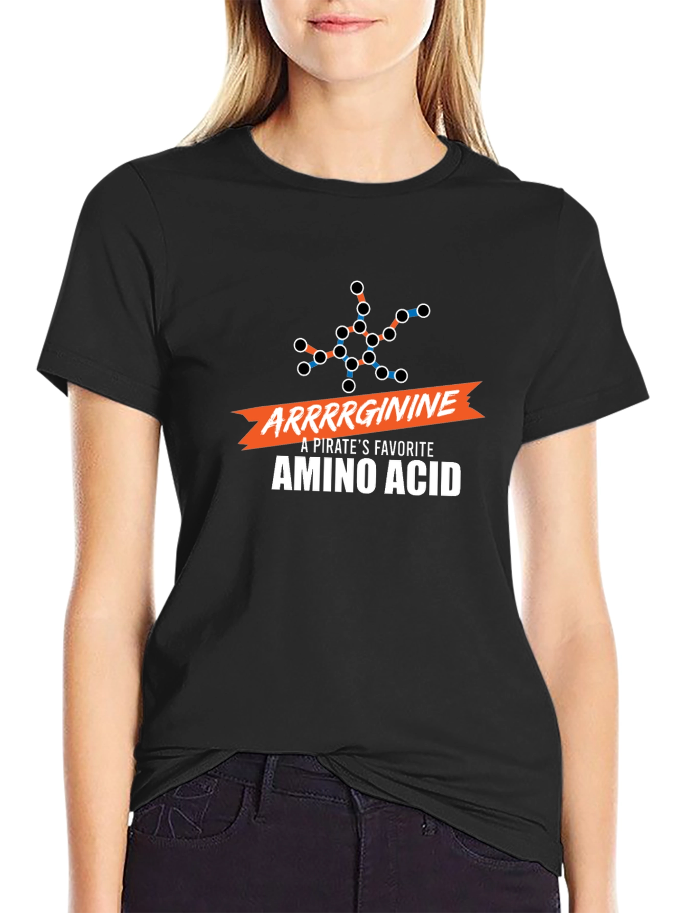 Arrrginine Pirate Amino Acid Black T-Shirt