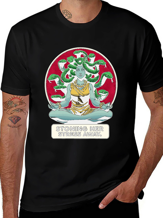 Medusa Stoning Her Stress Away Graphic T-Shirt