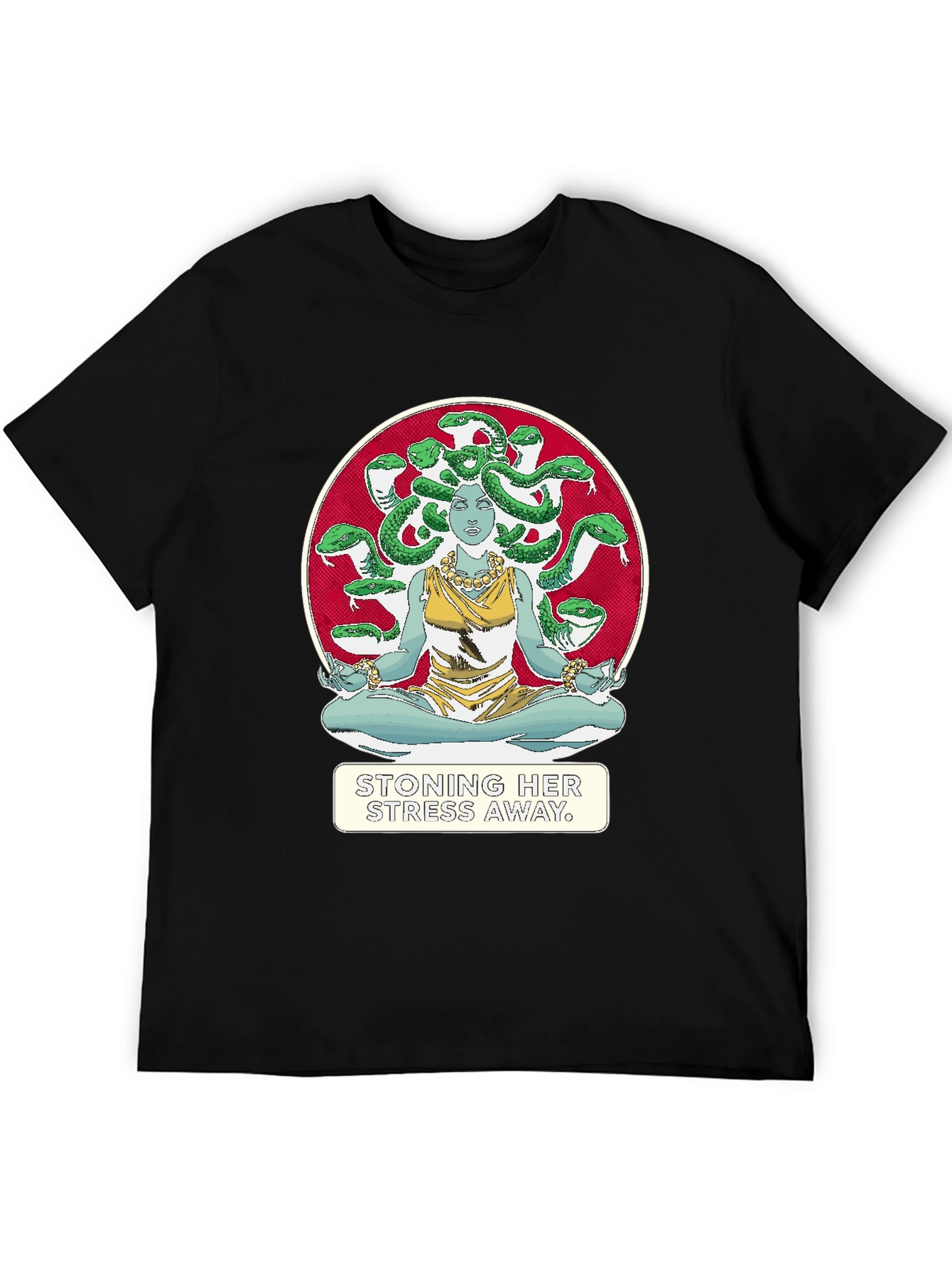 Medusa Stoning Her Stress Away Graphic T-Shirt
