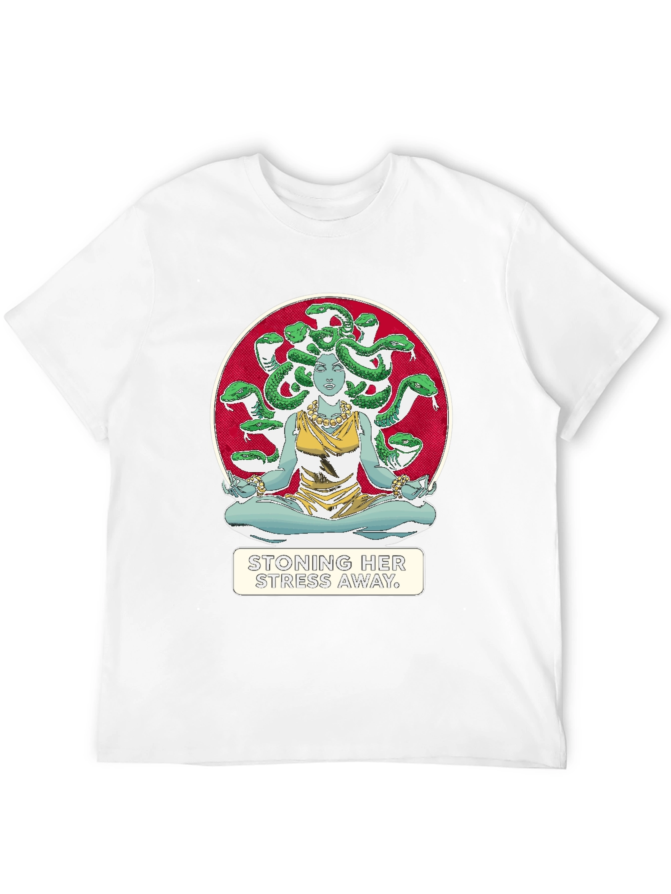 Medusa Stoning Her Stress Away Graphic T-Shirt
