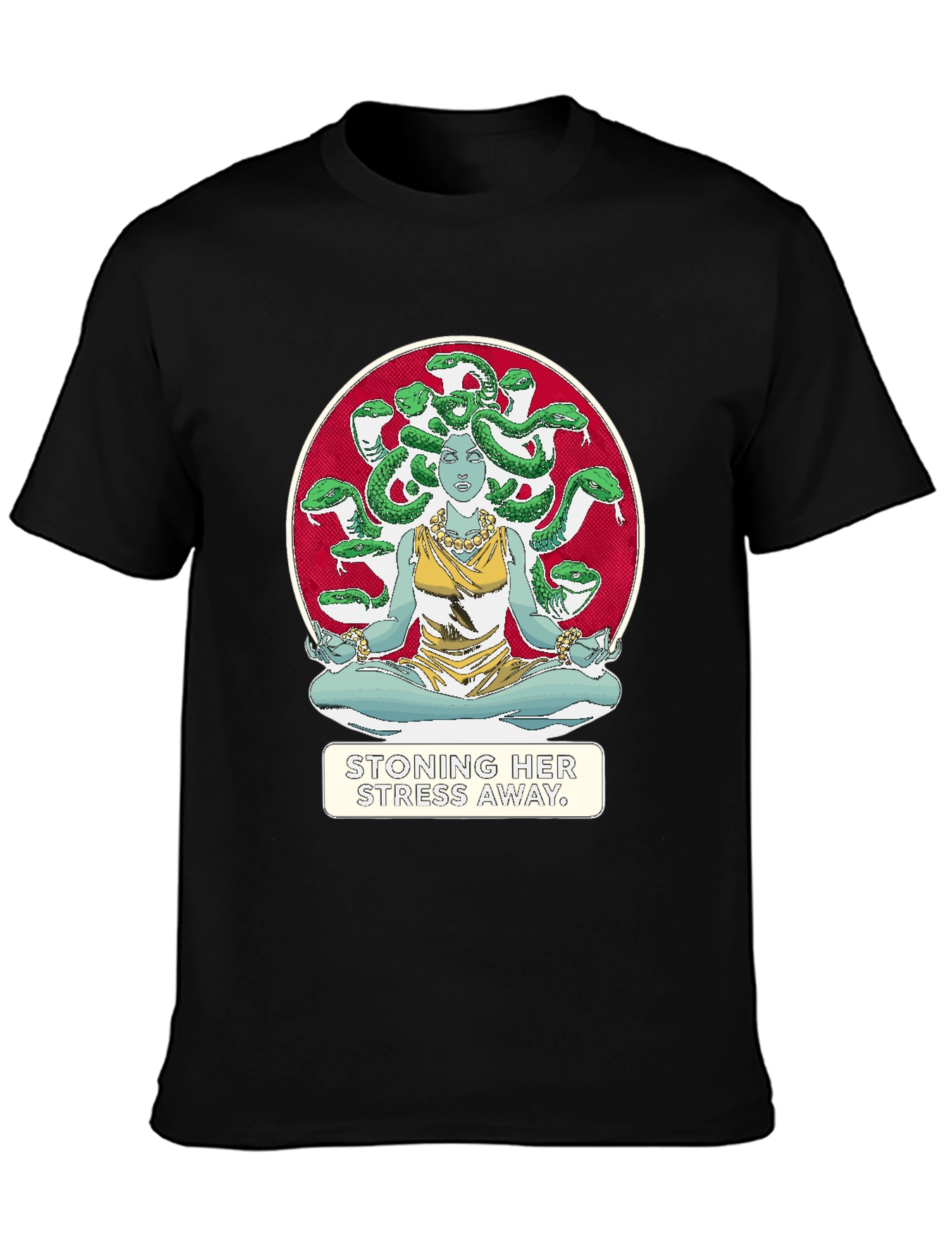 Medusa Stoning Her Stress Away Graphic T-Shirt