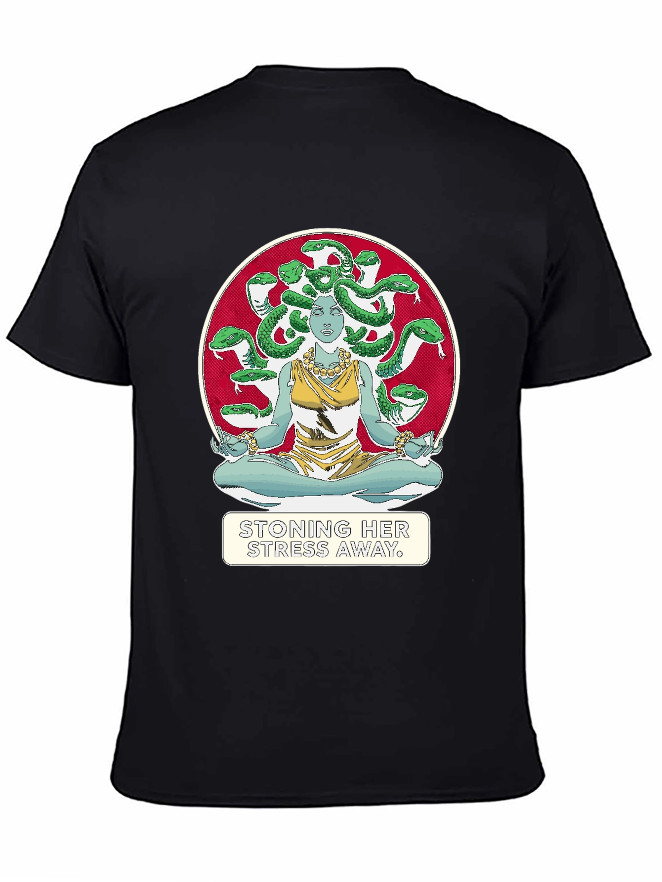 Medusa Stoning Her Stress Away Graphic T-Shirt