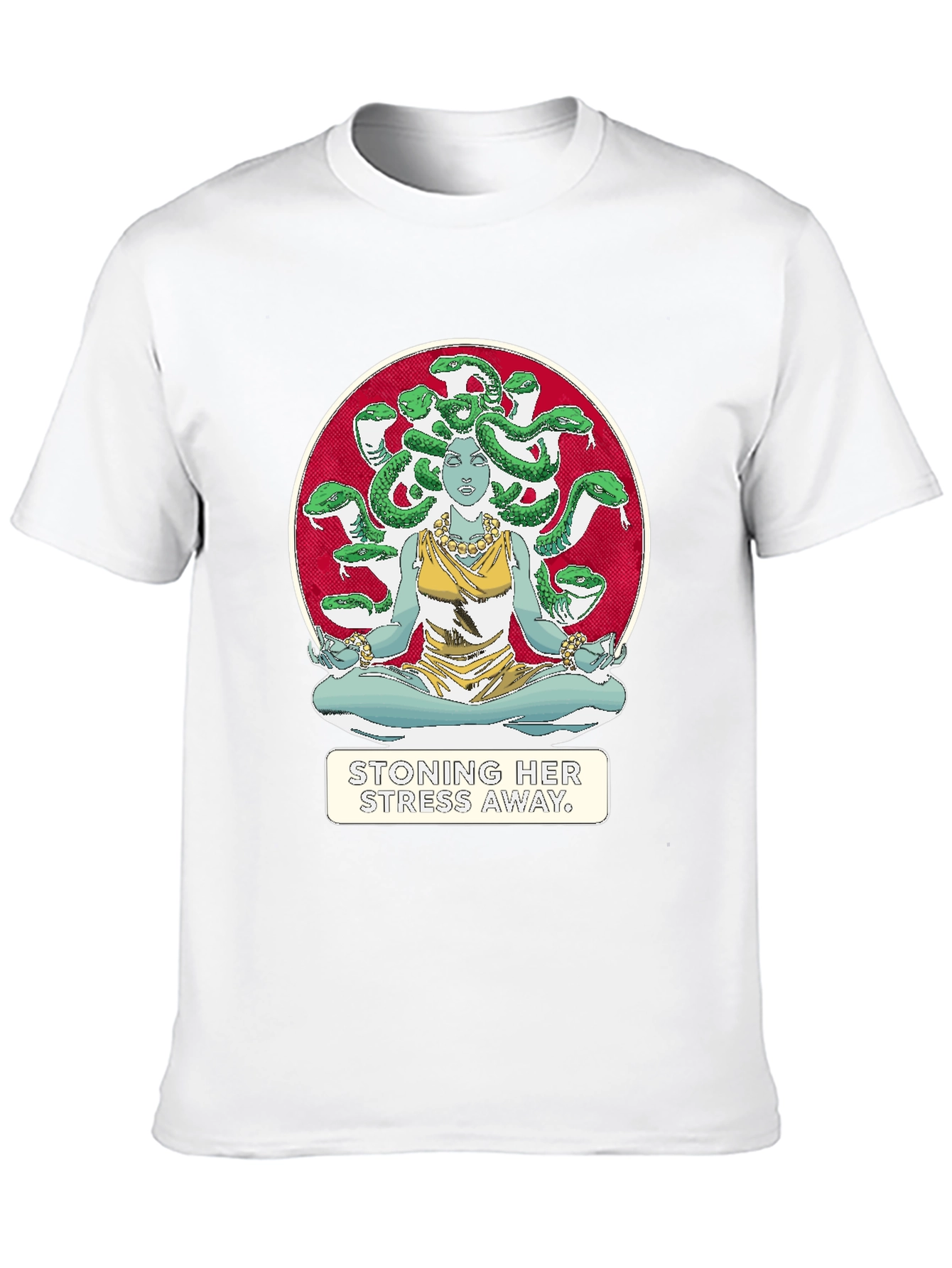 Medusa Stoning Her Stress Away Graphic T-Shirt