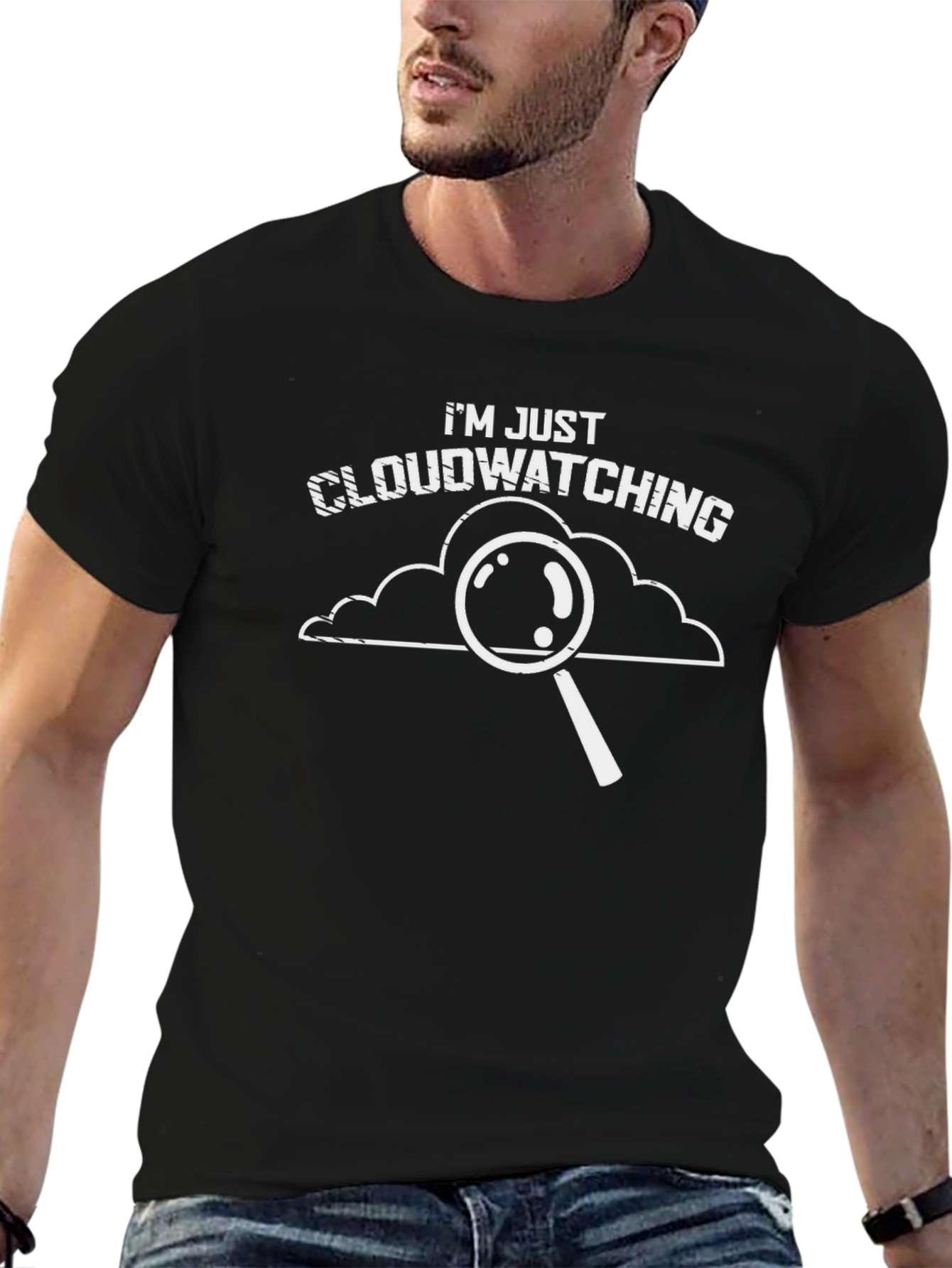 Cloudwatching Graphic T-Shirt - Funny Weather Observer Tee