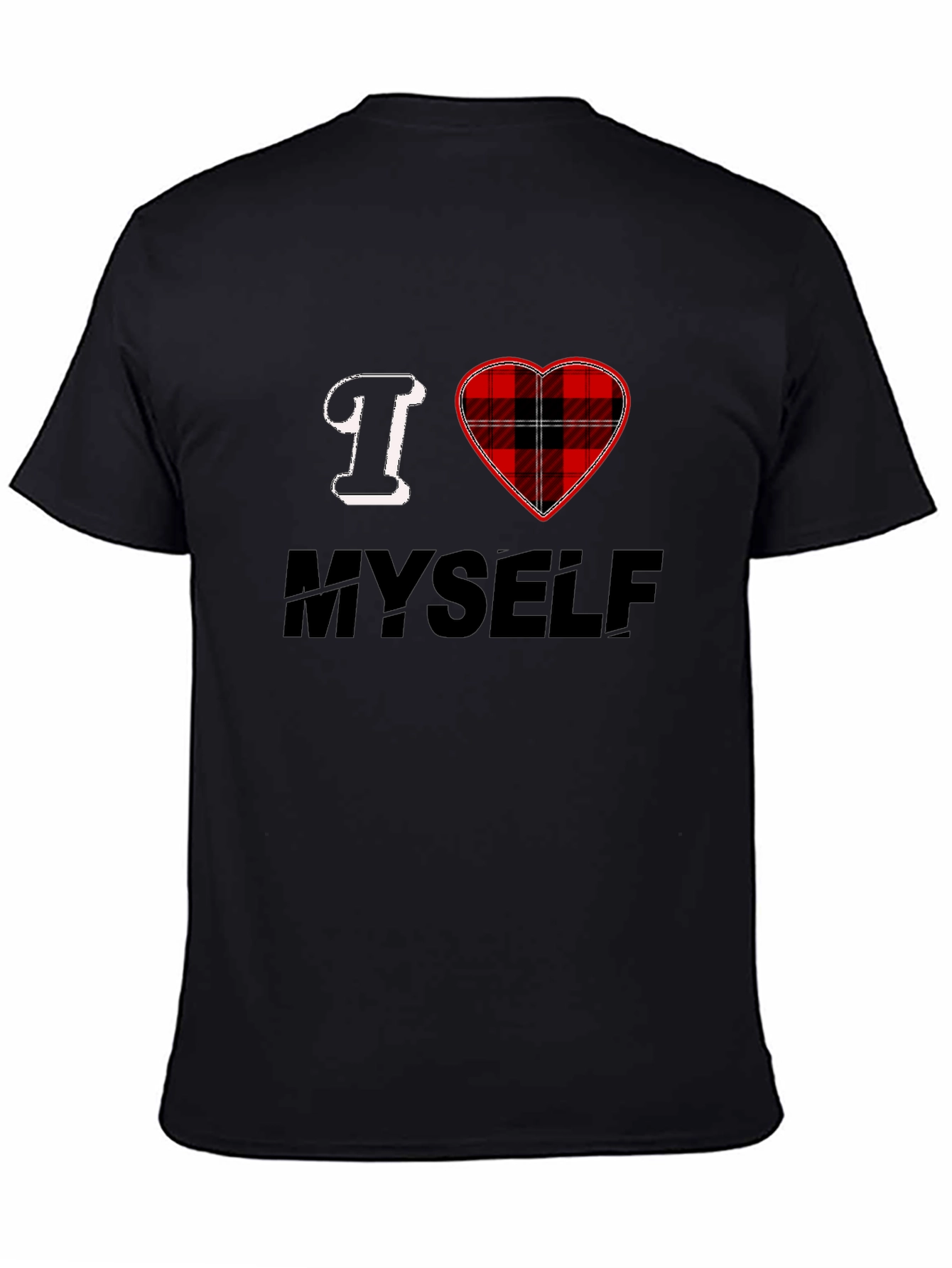 I Love Myself Plaid Heart Graphic Tee