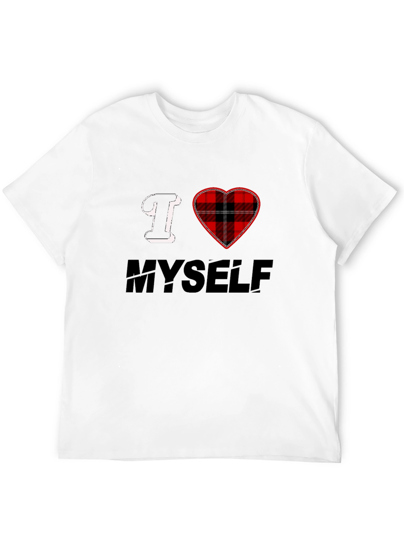 I Love Myself Plaid Heart Graphic Tee