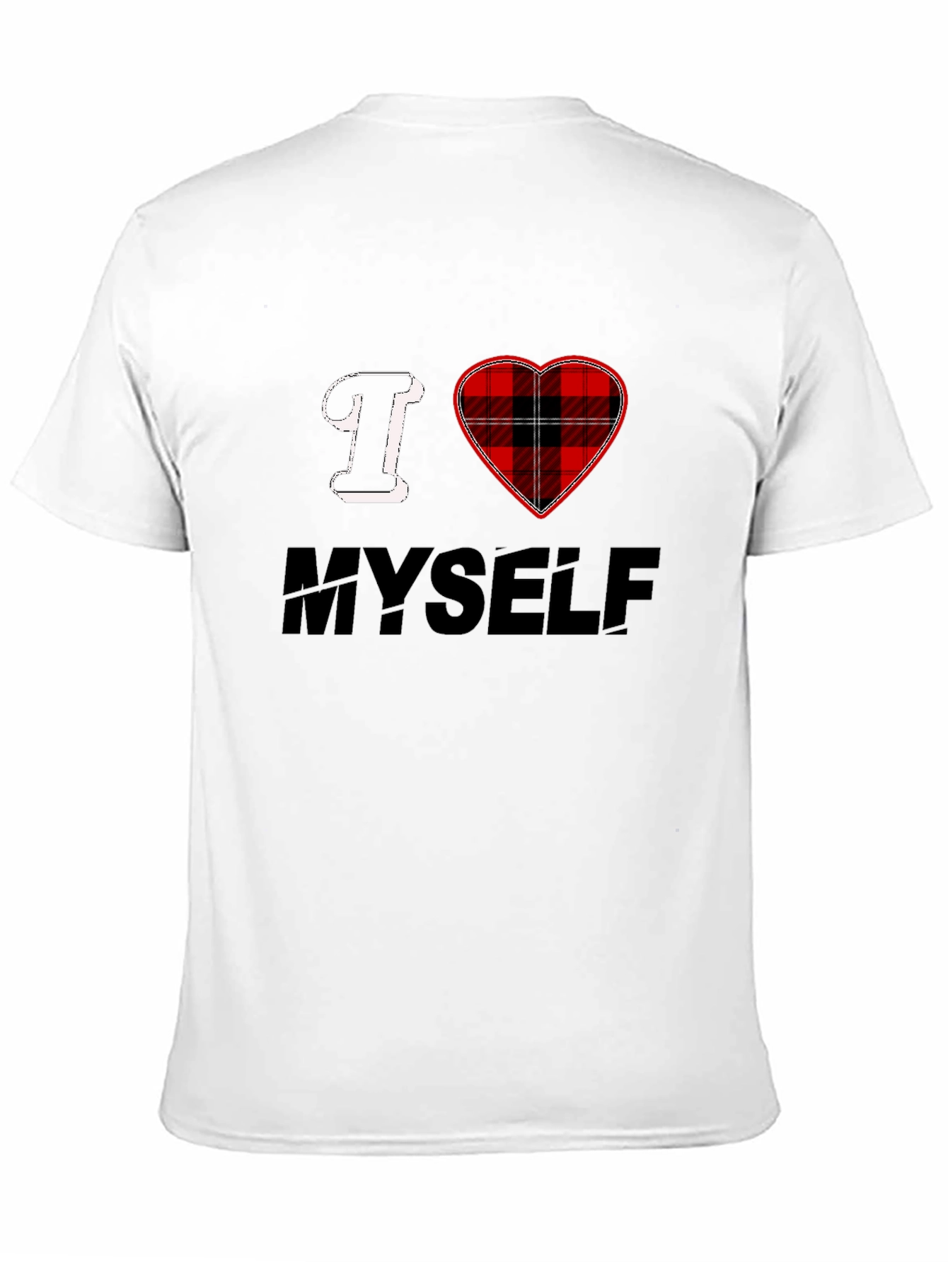 I Love Myself Plaid Heart Graphic Tee