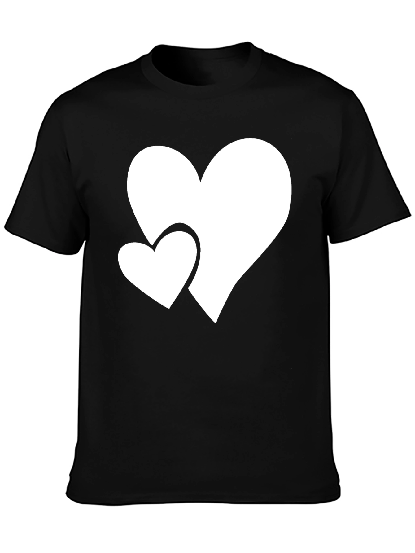 Heart Print Crew Neck Short Sleeve T-Shirt