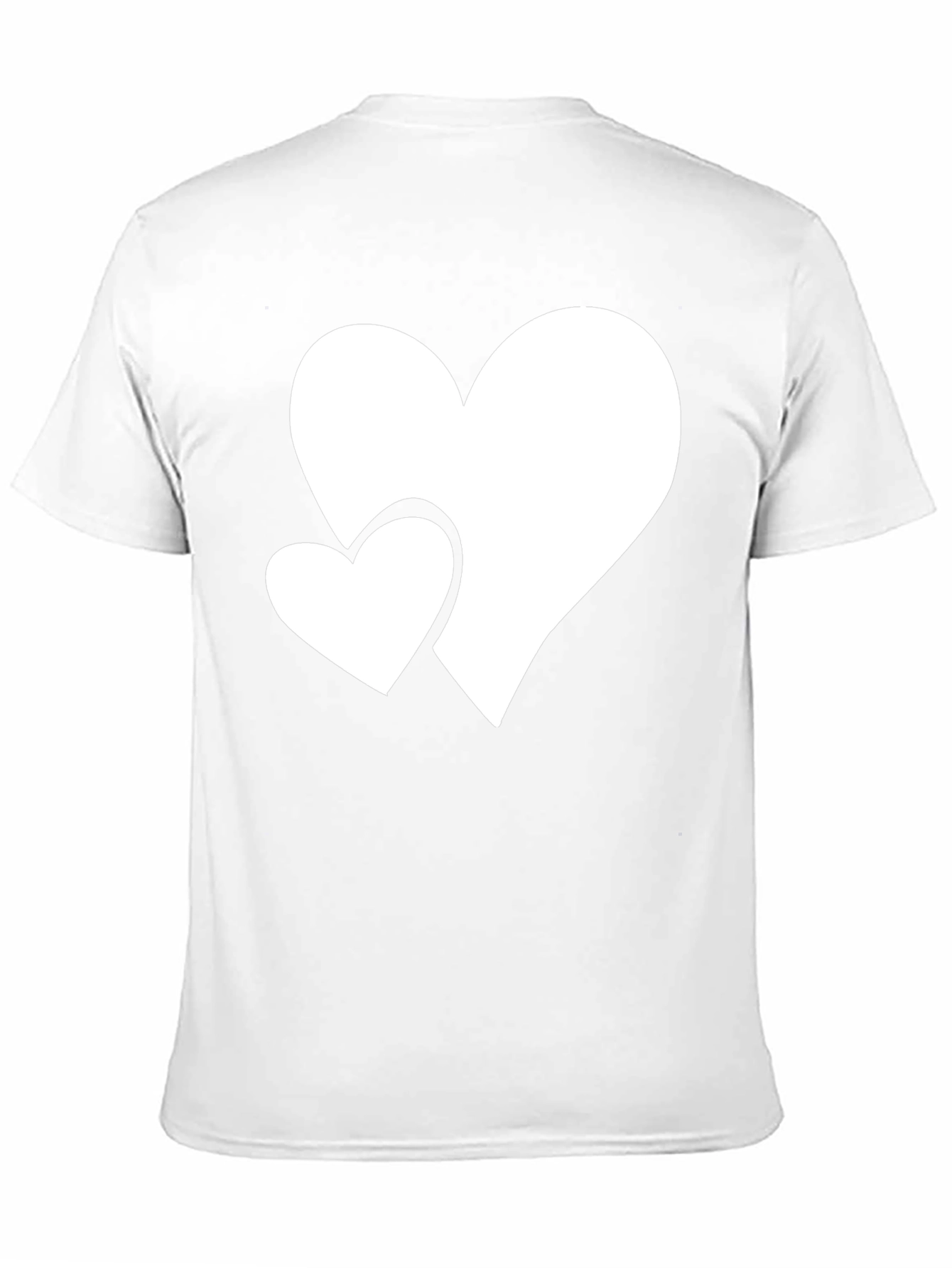 Heart Print Crew Neck Short Sleeve T-Shirt