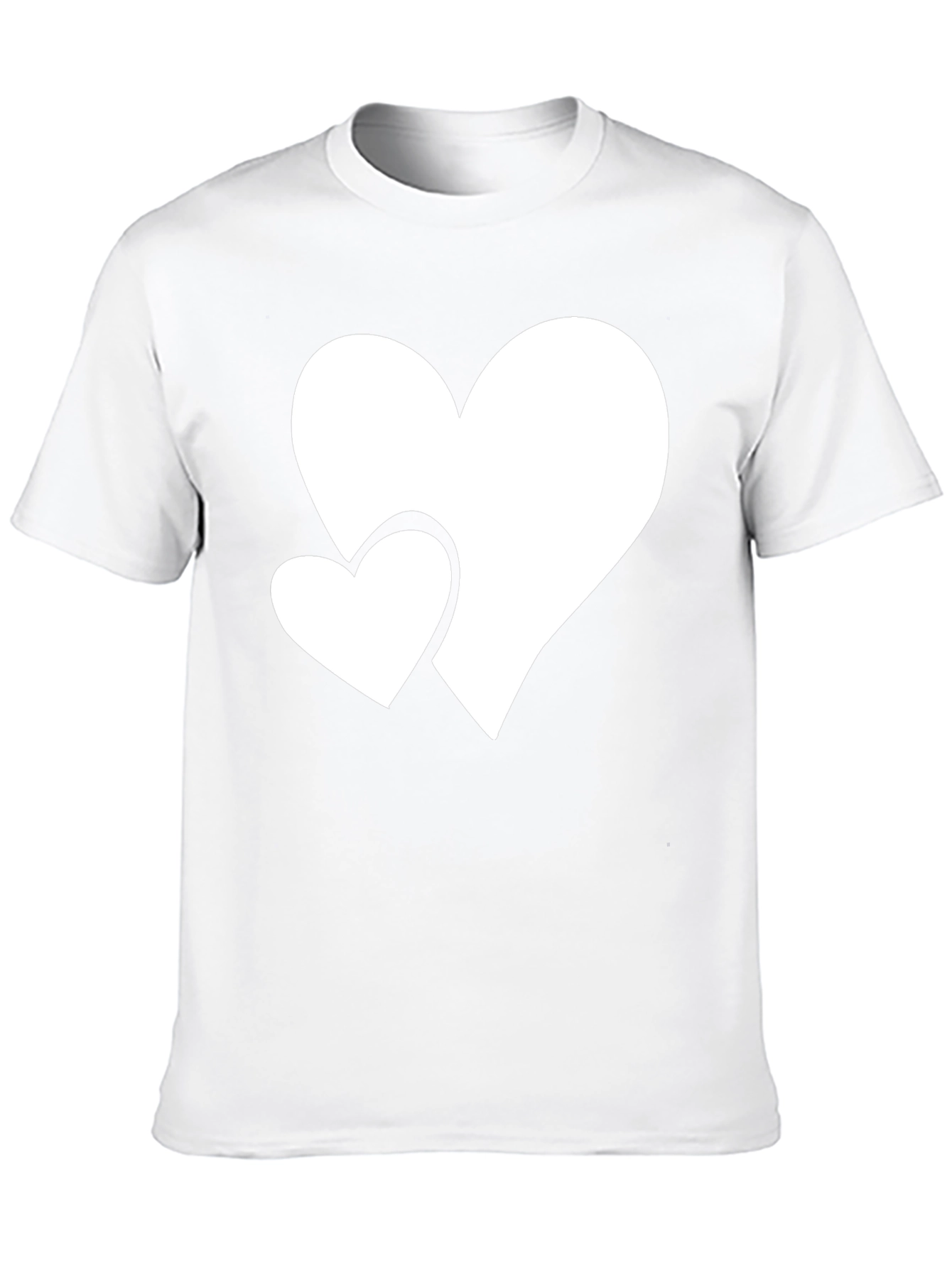 Heart Print Crew Neck Short Sleeve T-Shirt