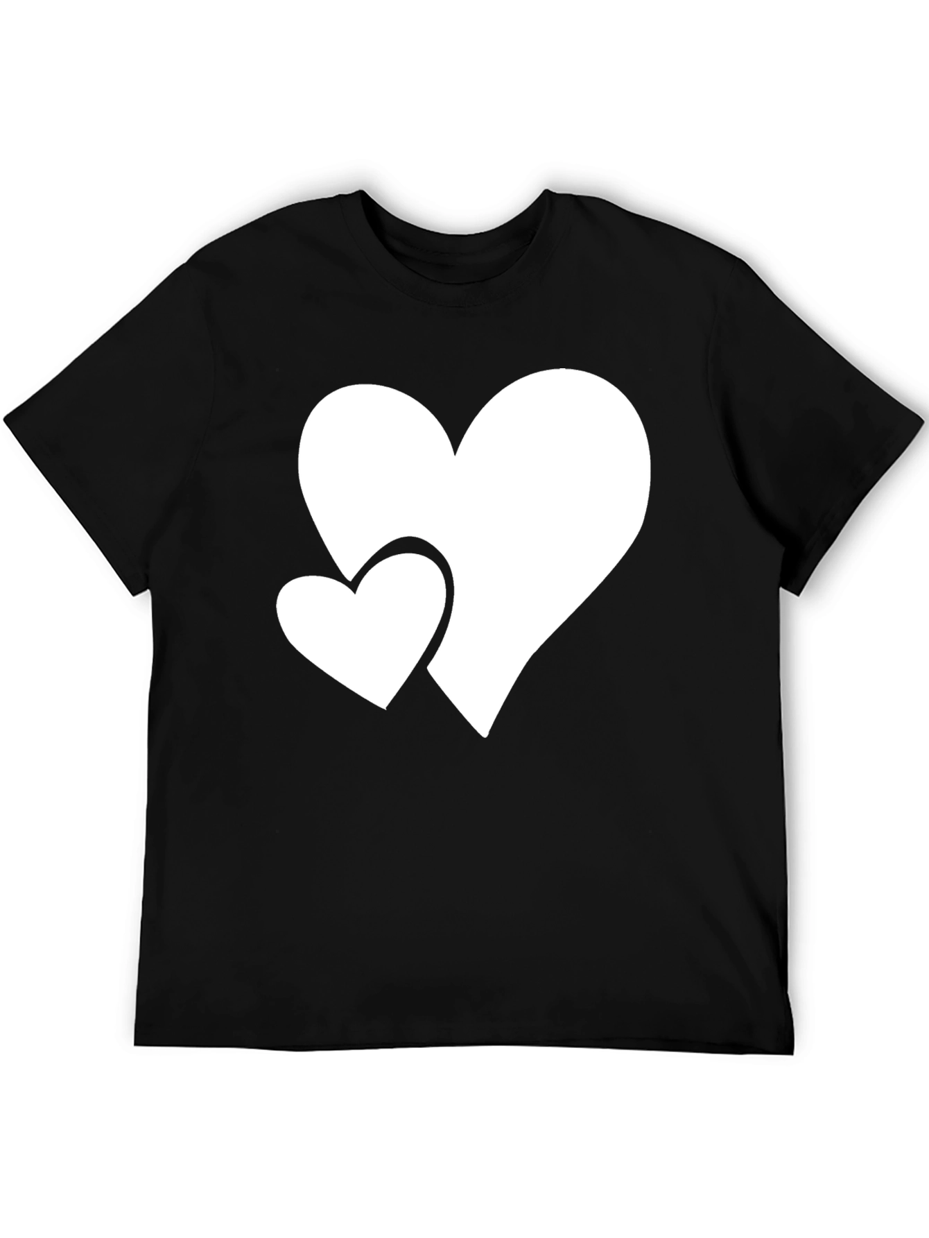 Heart Print Crew Neck Short Sleeve T-Shirt
