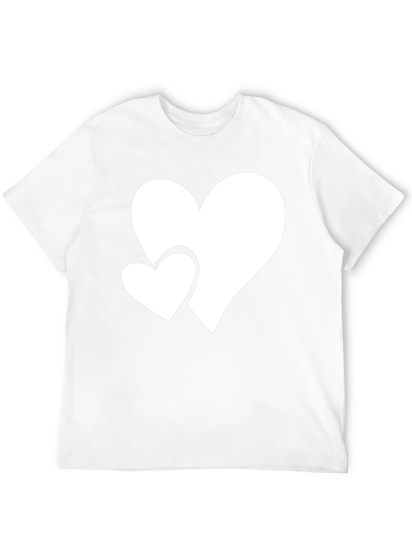 Heart Print Crew Neck Short Sleeve T-Shirt