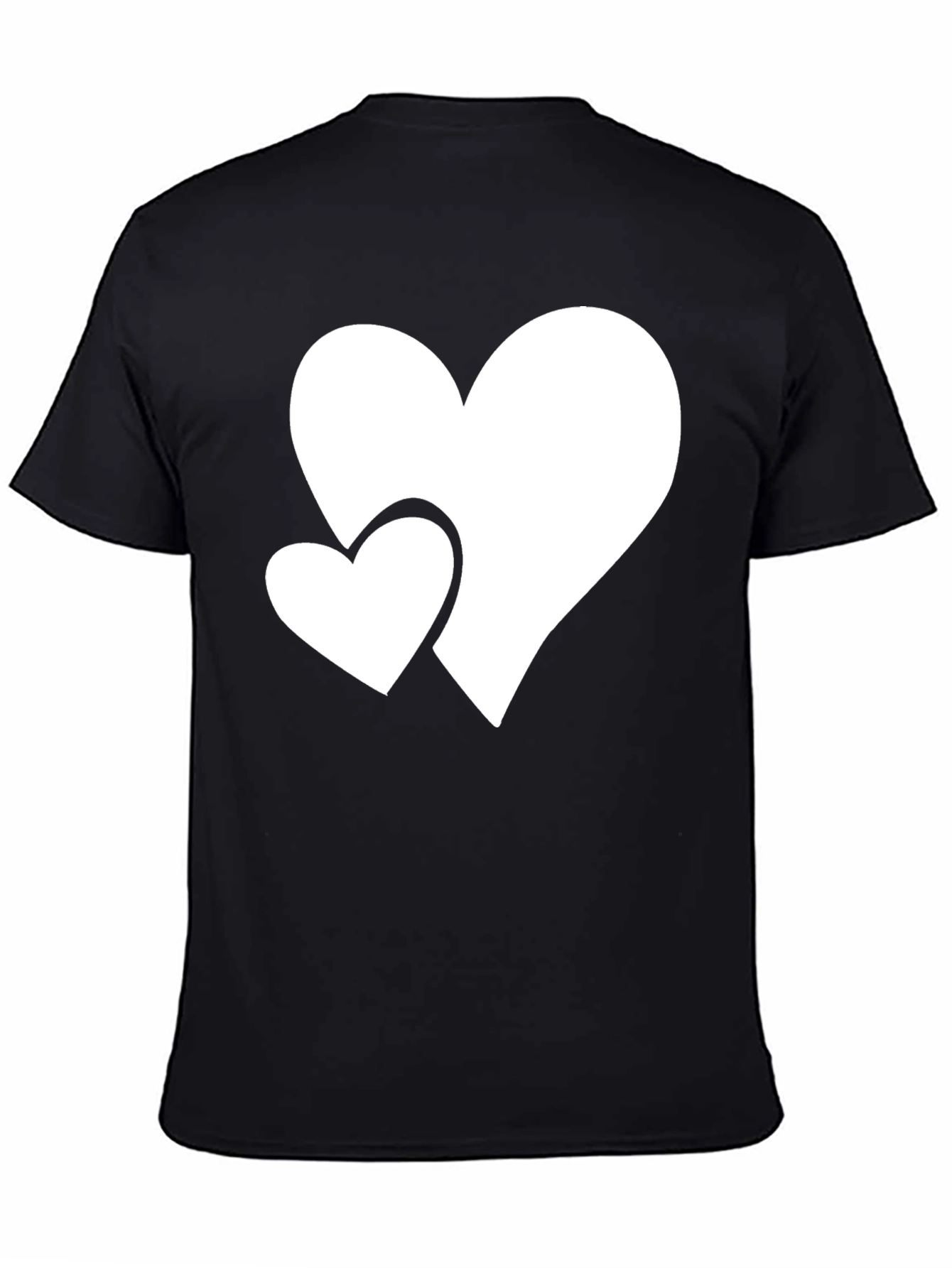 Heart Print Crew Neck Short Sleeve T-Shirt