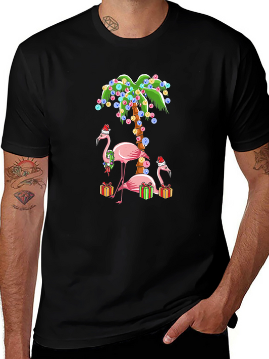 Festive Flamingo Christmas T-Shirt