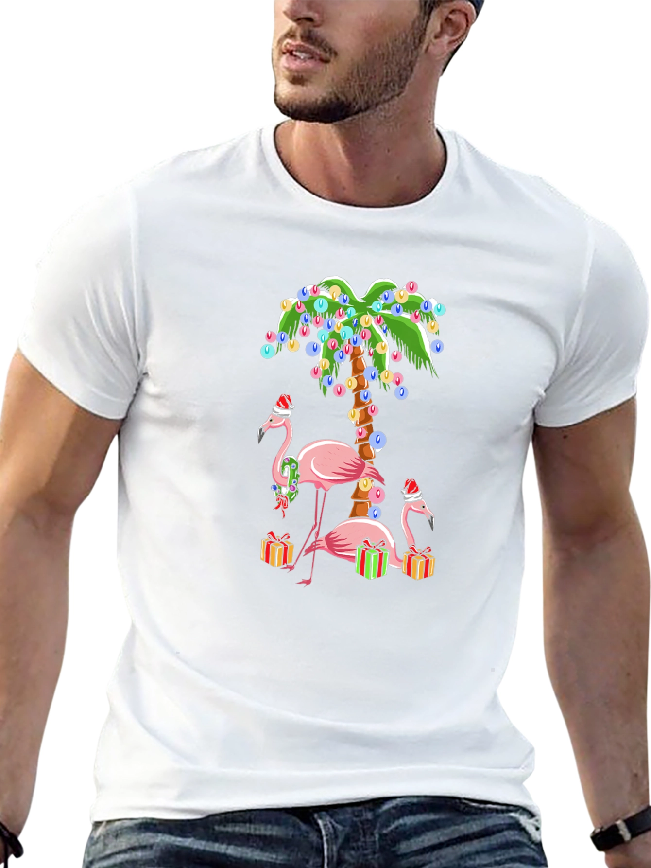 Festive Flamingo Christmas T-Shirt
