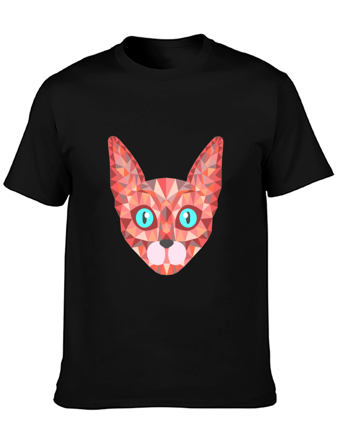 Geometric Cat Tee - Stylish Graphic Print T-Shirt
