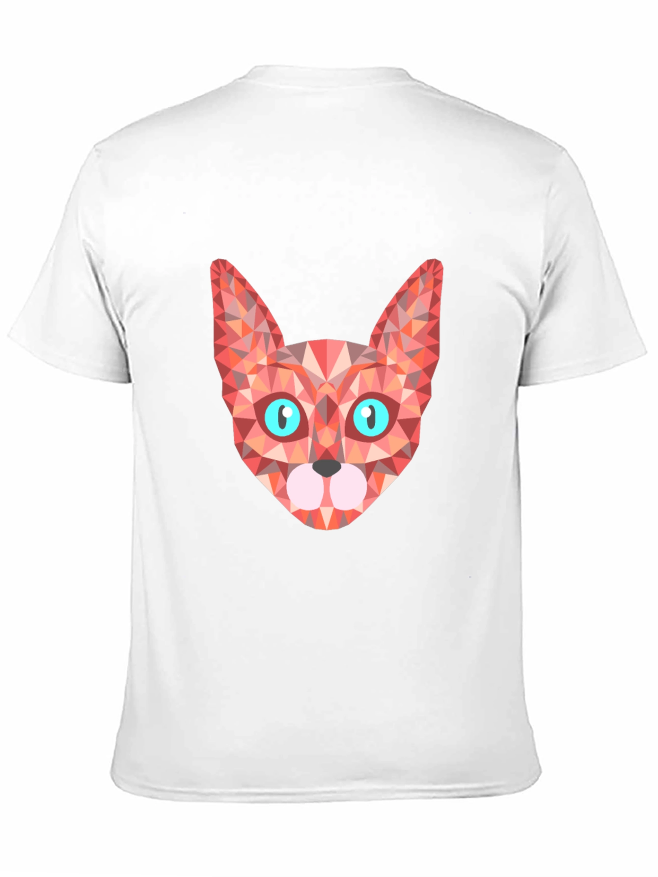 Geometric Cat Tee - Stylish Graphic Print T-Shirt