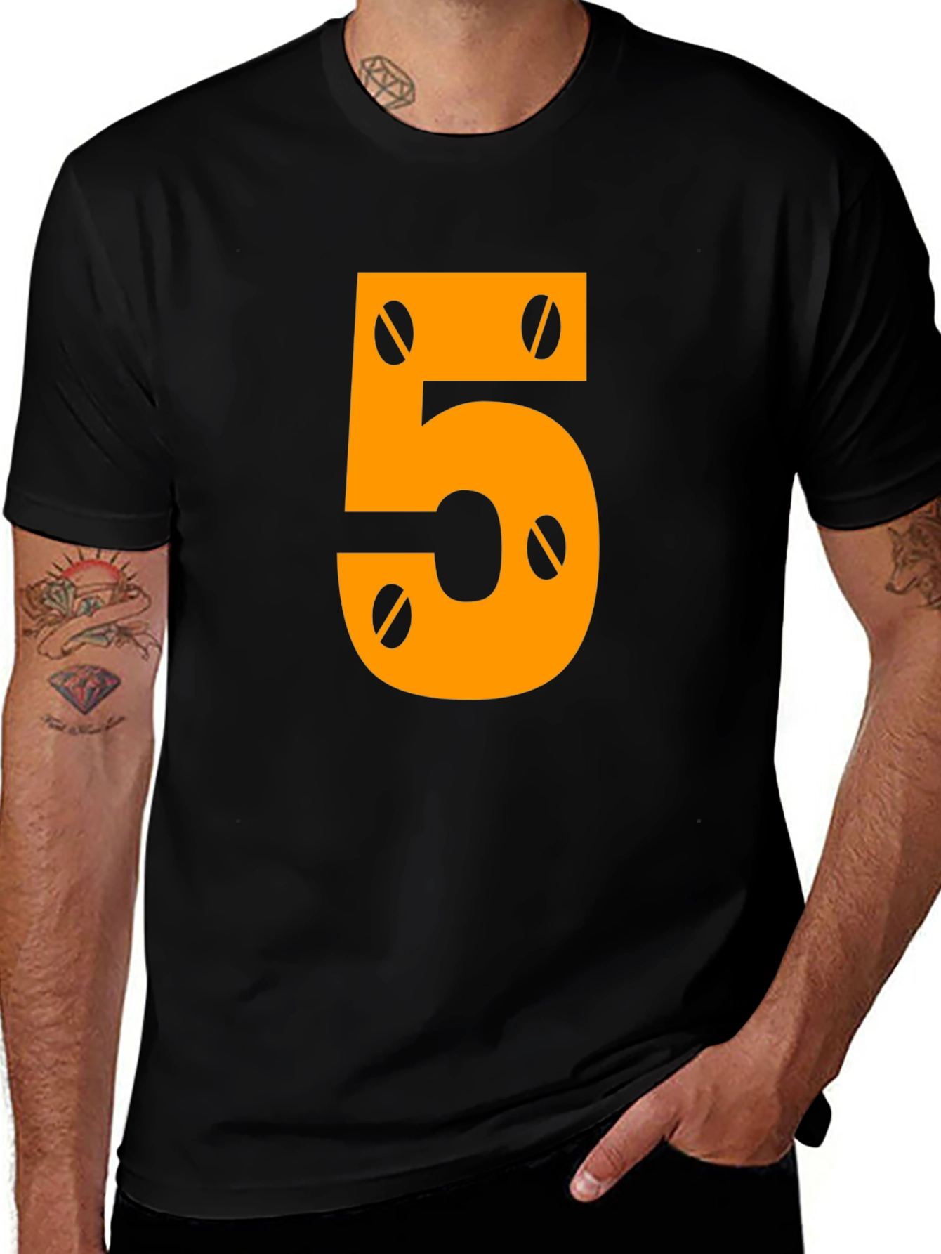 Number 5 Mechanic Style Graphic Tee