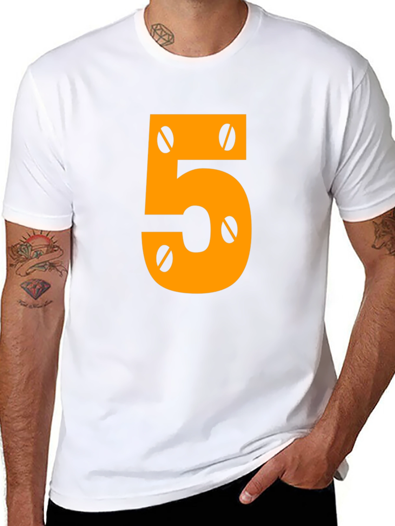 Number 5 Mechanic Style Graphic Tee