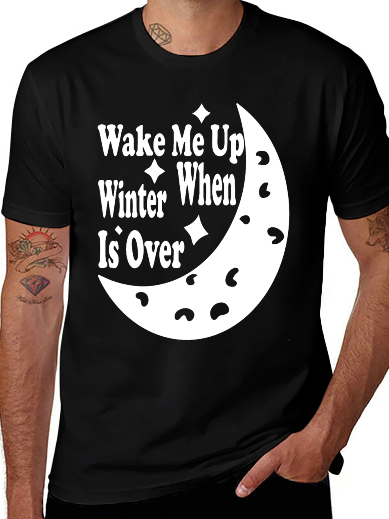 Wake Me Up When Winter Is Over Black T-Shirt