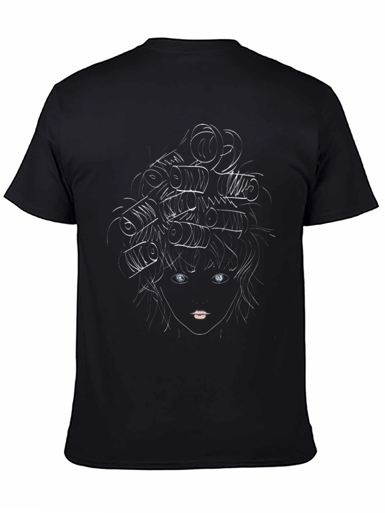 Stylized Medusa Graphic Black T-Shirt