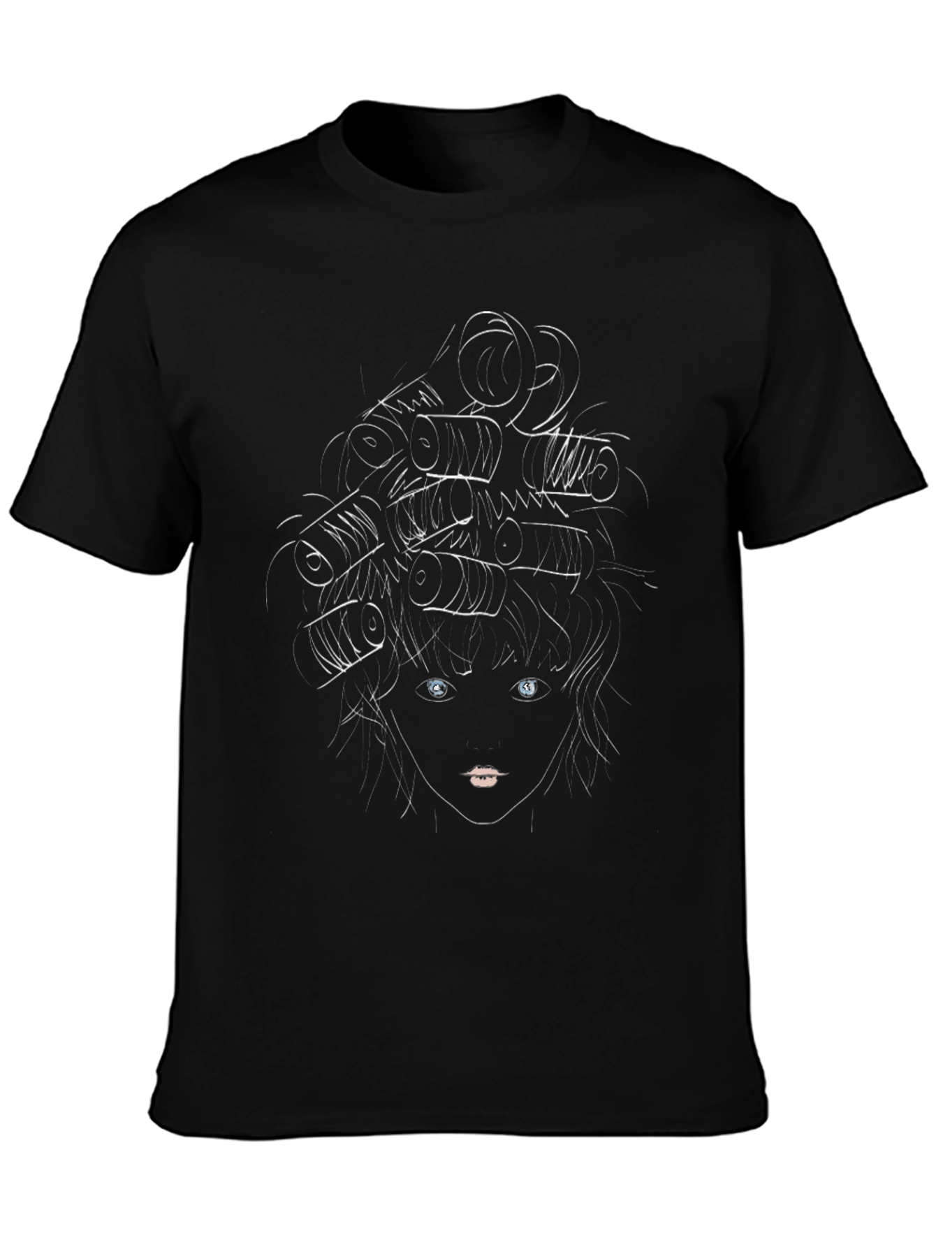 Stylized Medusa Graphic Black T-Shirt
