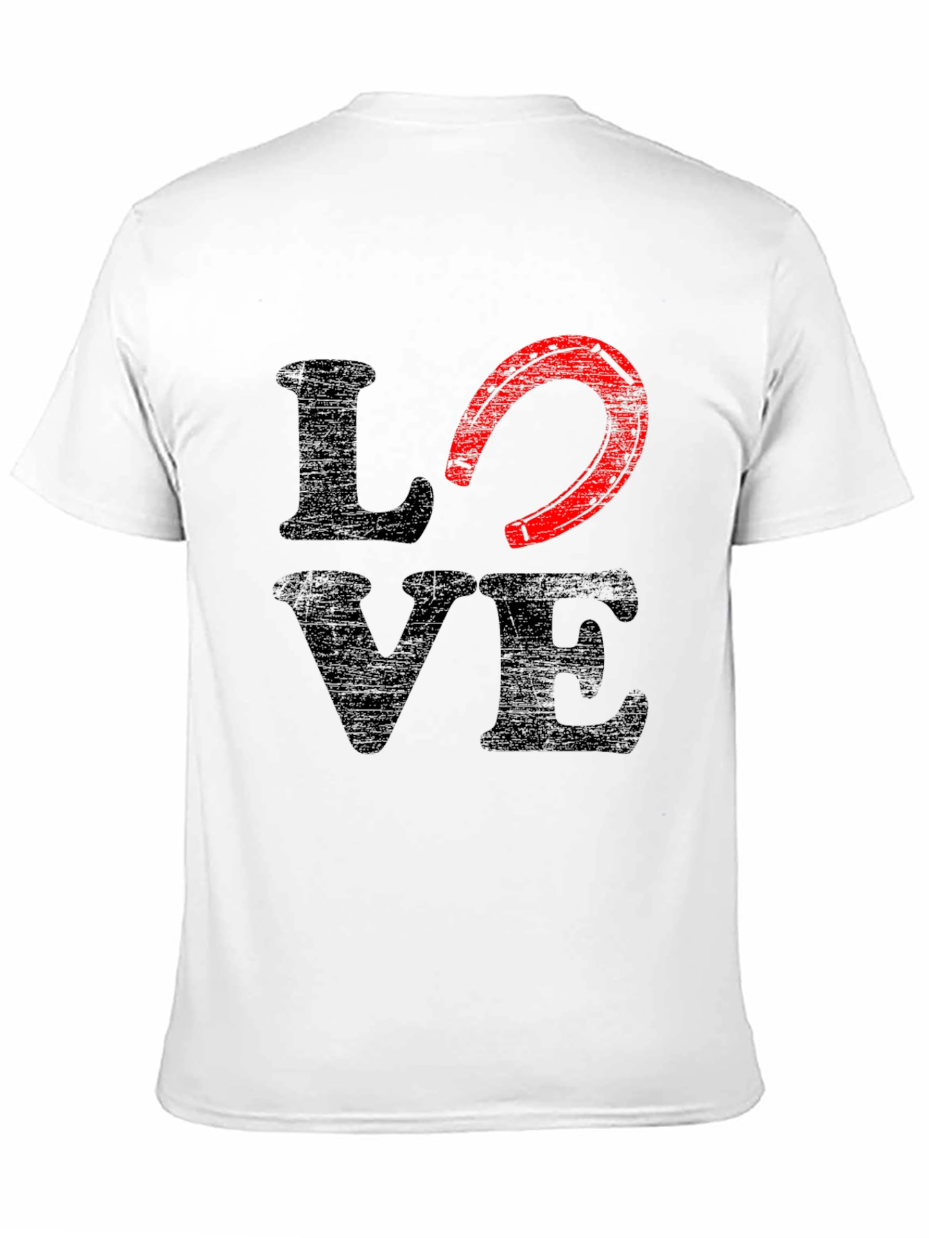Love Horseshoe Graphic Tee - Black Cotton Blend
