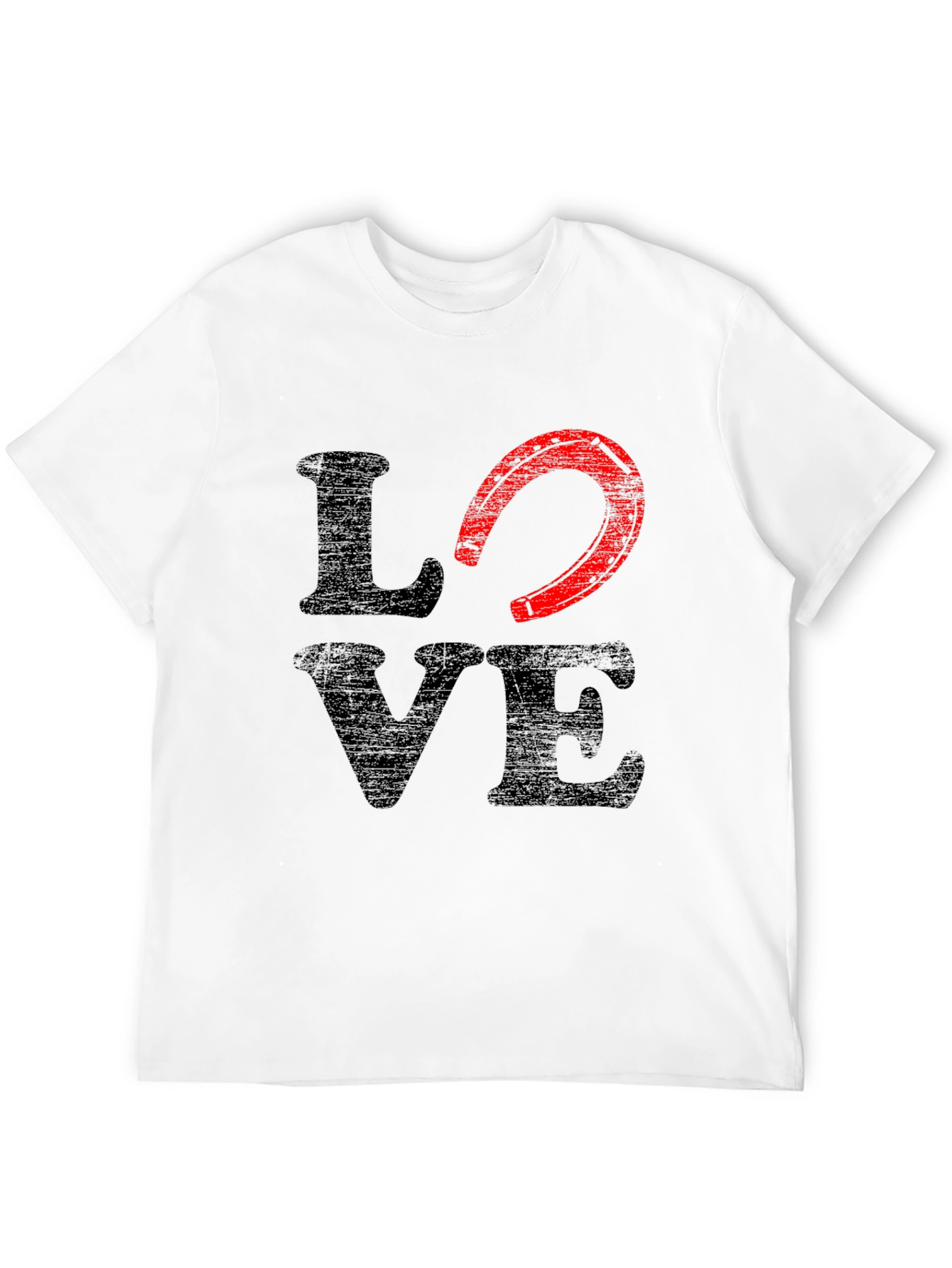 Love Horseshoe Graphic Tee - Black Cotton Blend