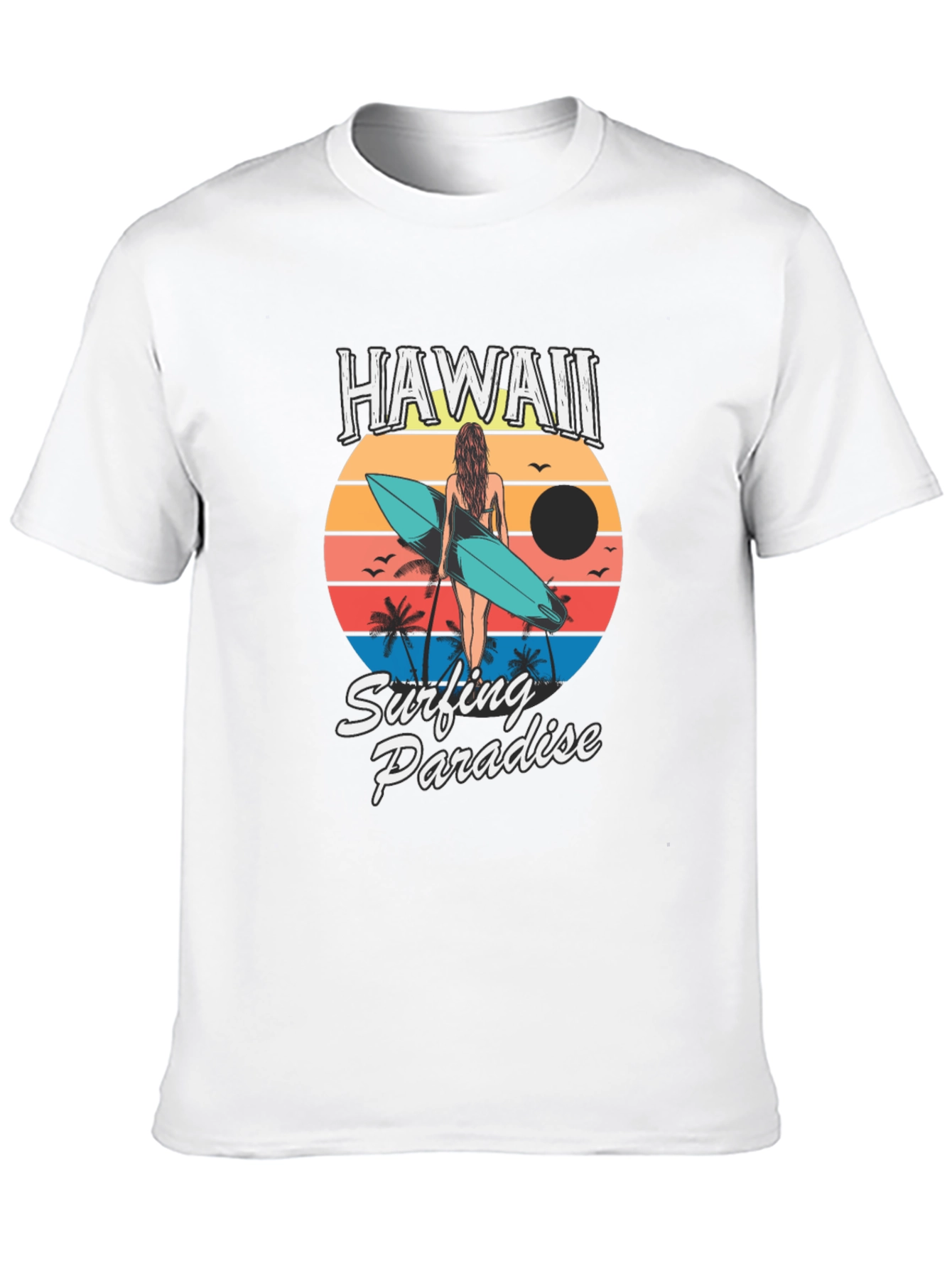 Hawaii Surfing Paradise Graphic T-Shirt