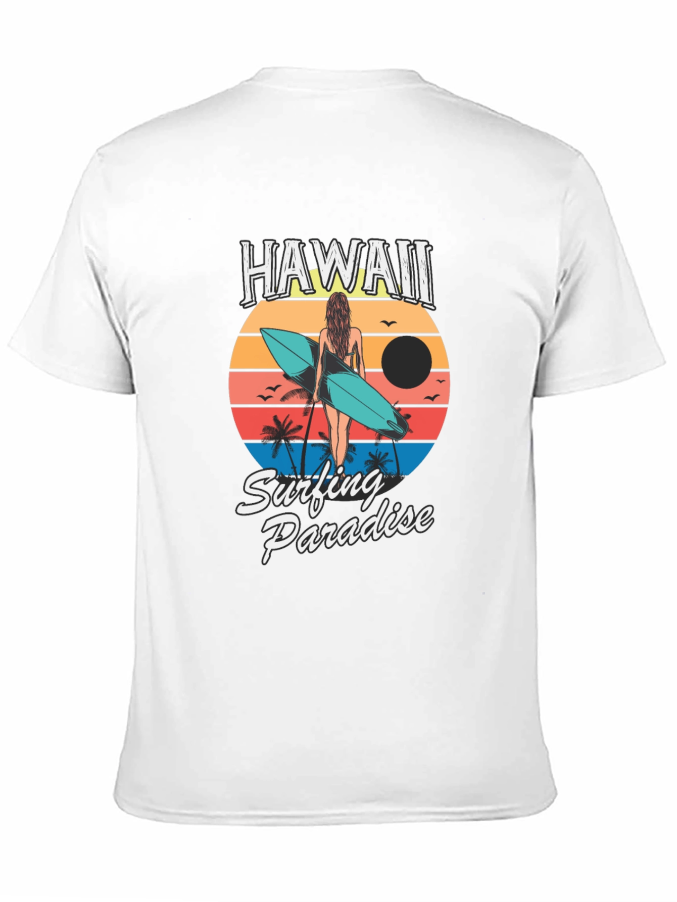 Hawaii Surfing Paradise Graphic T-Shirt
