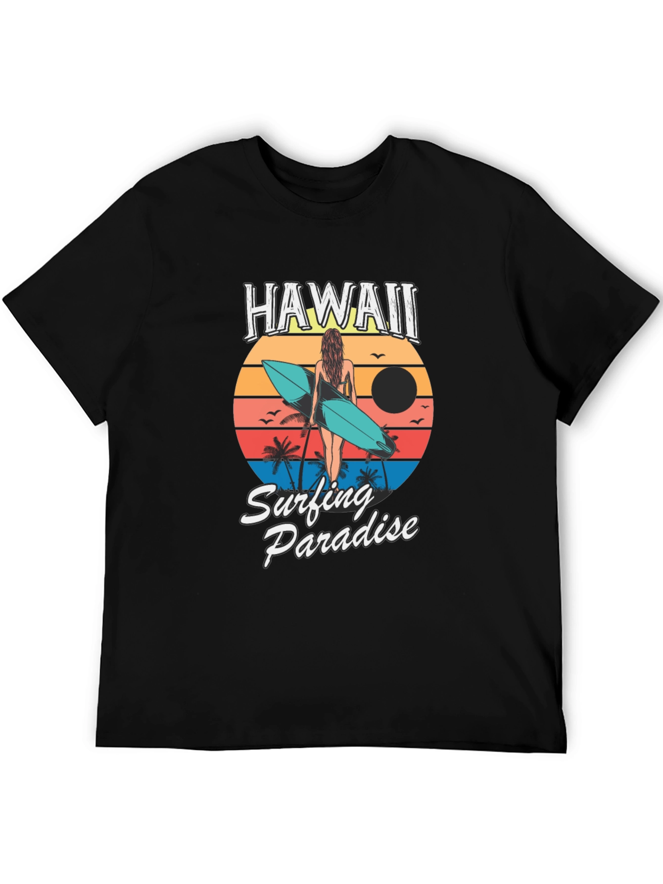 Hawaii Surfing Paradise Graphic T-Shirt