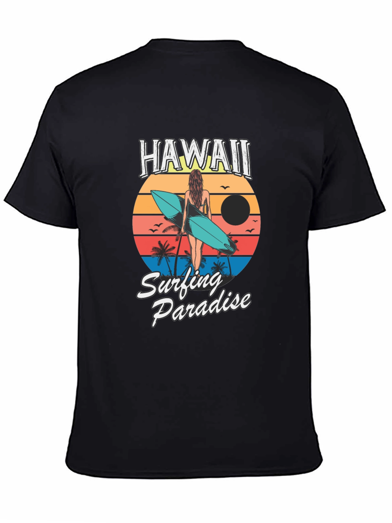 Hawaii Surfing Paradise Graphic T-Shirt