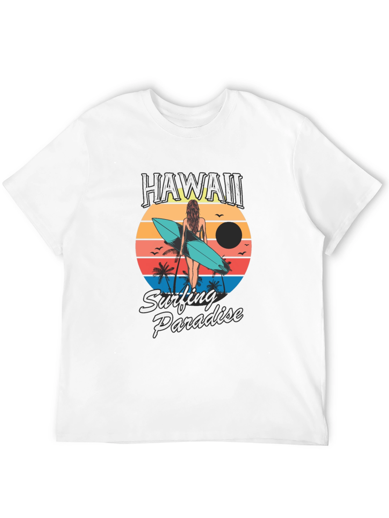 Hawaii Surfing Paradise Graphic T-Shirt