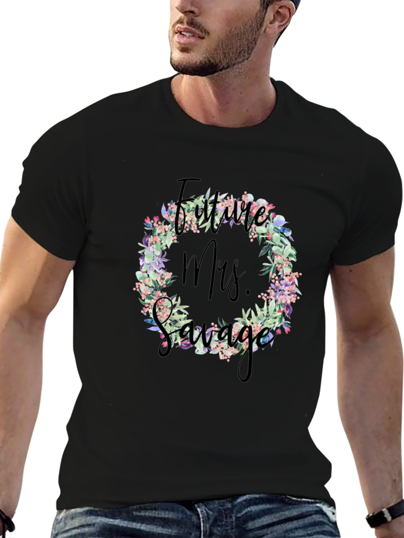 Future Mrs. Savage T-Shirt Floral Wreath Design