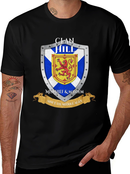 Clan Hill Scottish Shield T-Shirt - Mischief & Mayhem