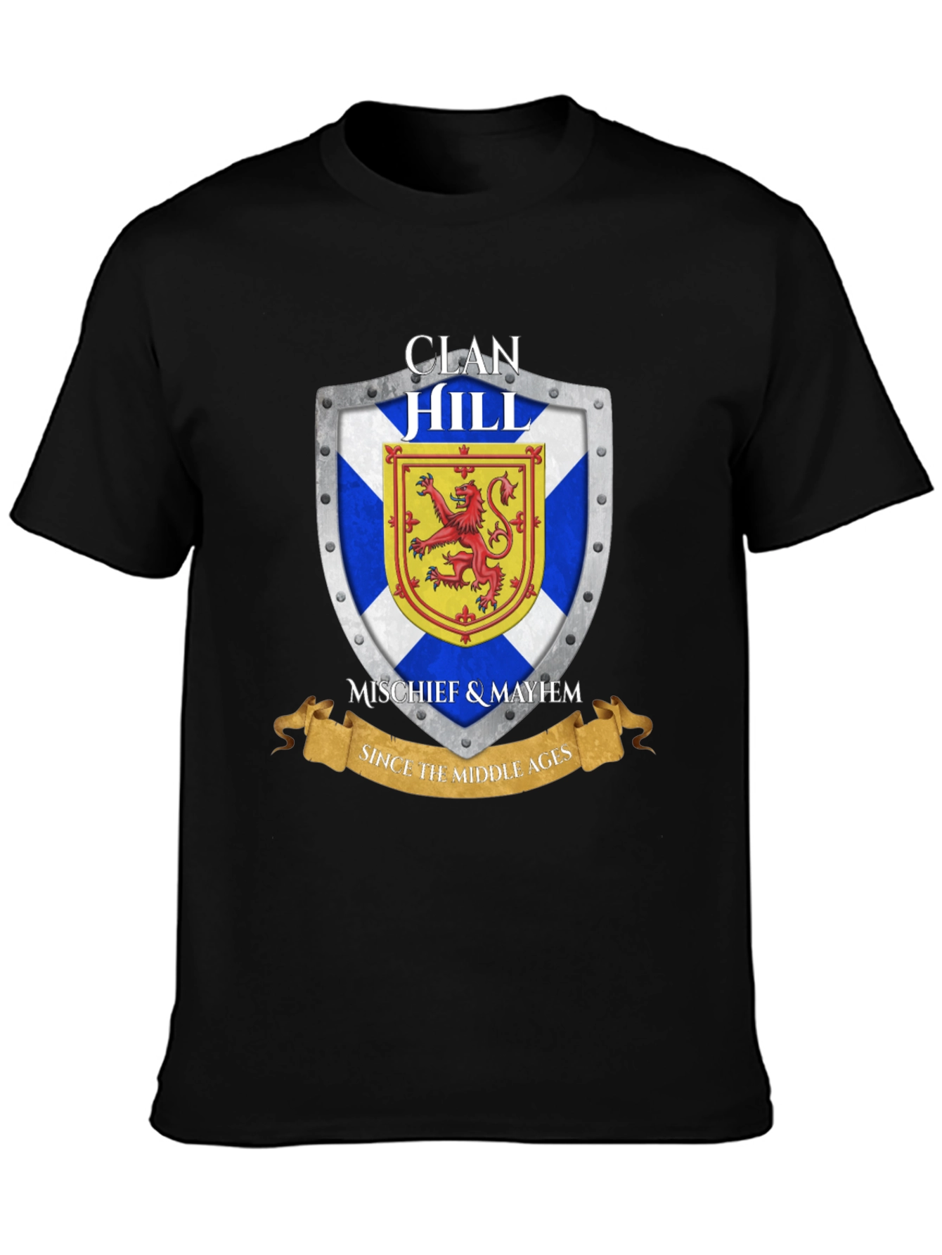 Clan Hill Scottish Shield T-Shirt - Mischief & Mayhem