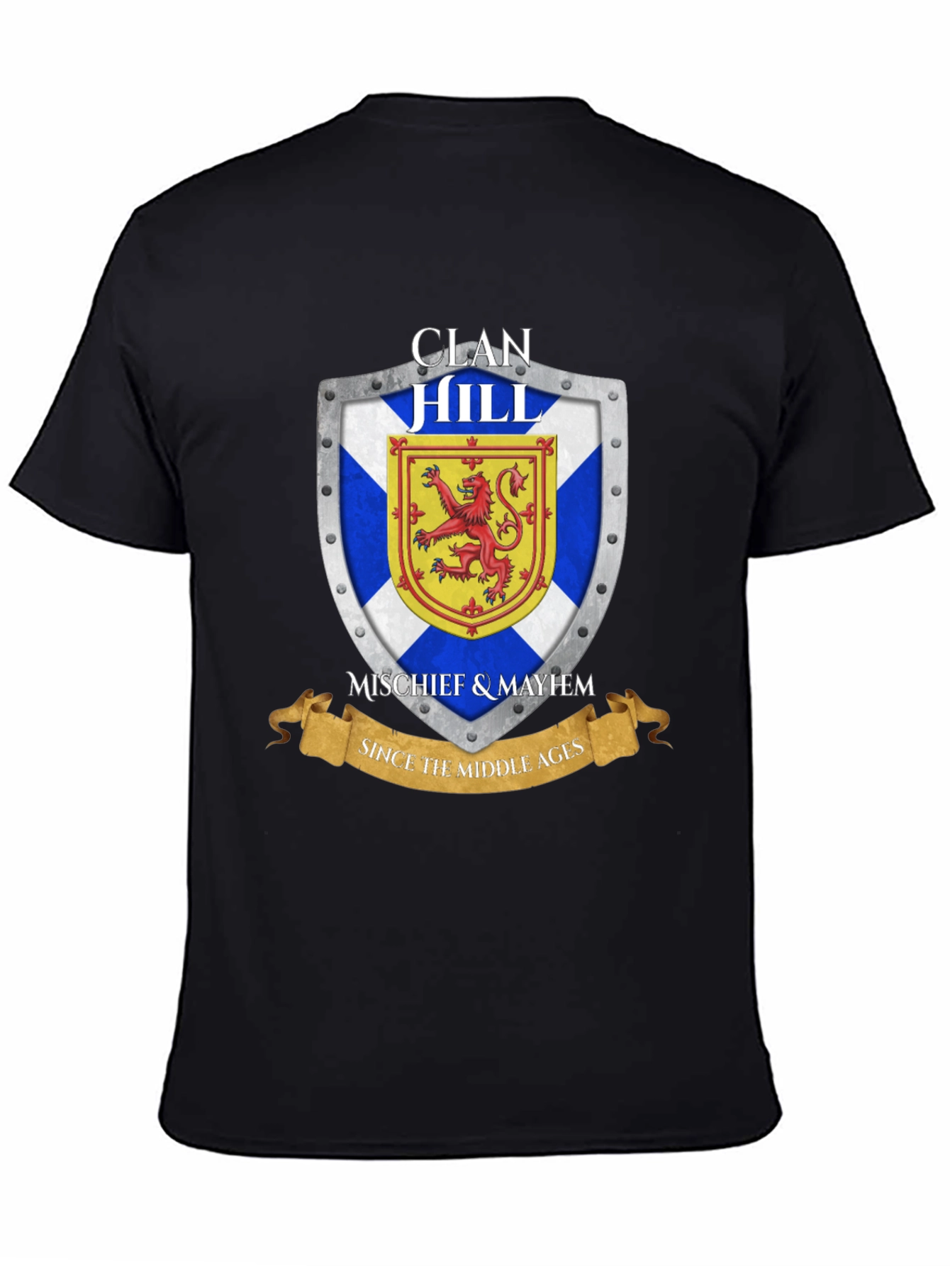 Clan Hill Scottish Shield T-Shirt - Mischief & Mayhem