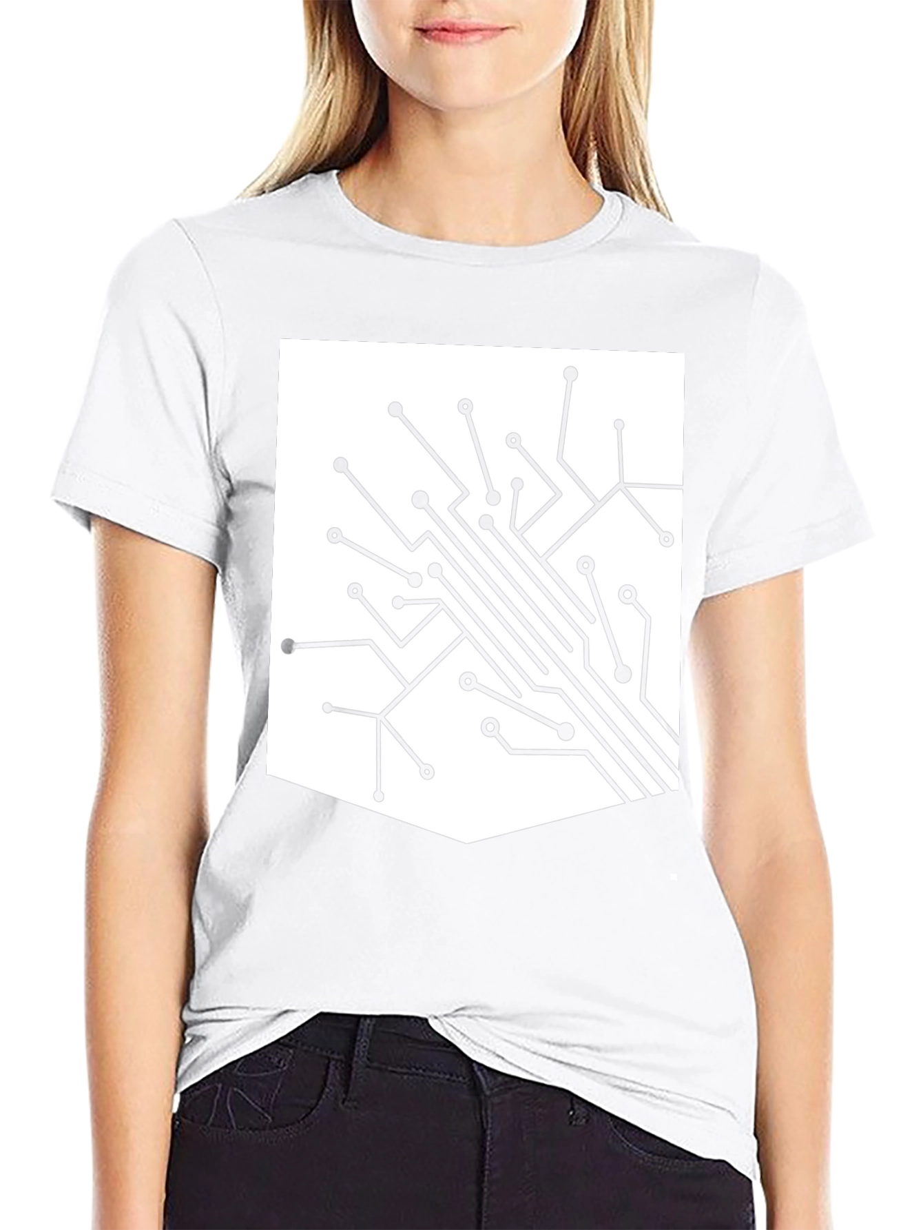 Tech Circuit Board Graphic Tee - Black Casual T-Shirt