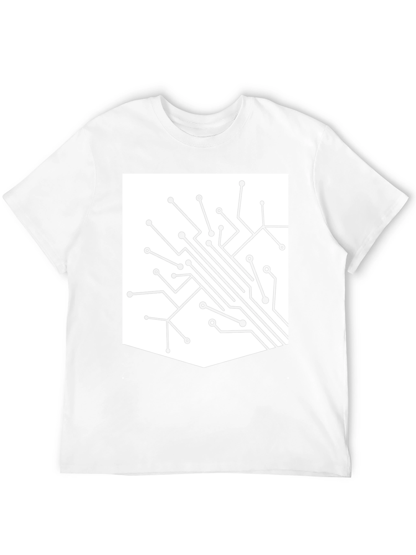 Tech Circuit Board Graphic Tee - Black Casual T-Shirt