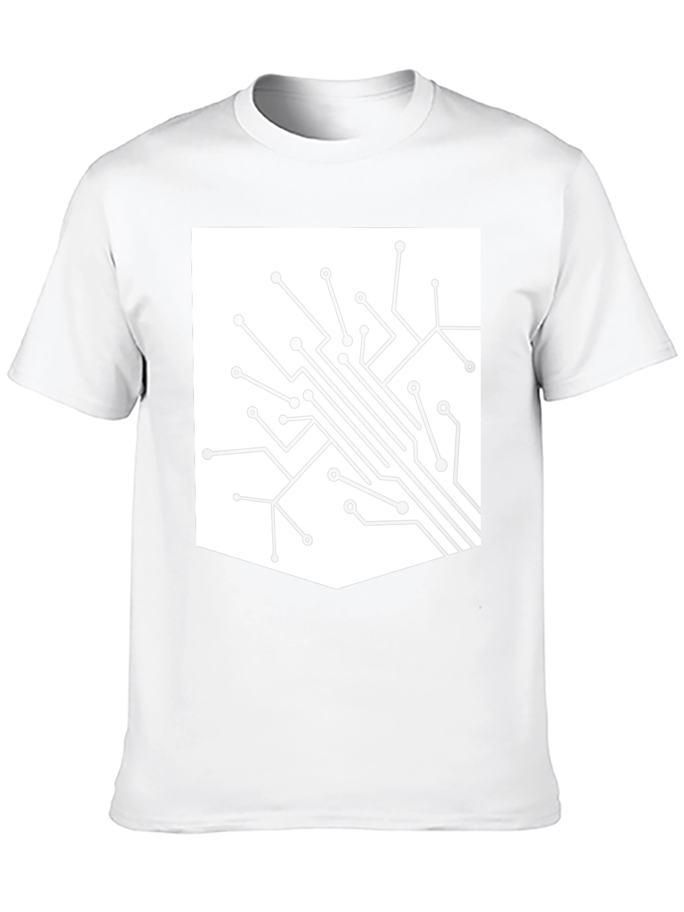 Tech Circuit Board Graphic Tee - Black Casual T-Shirt