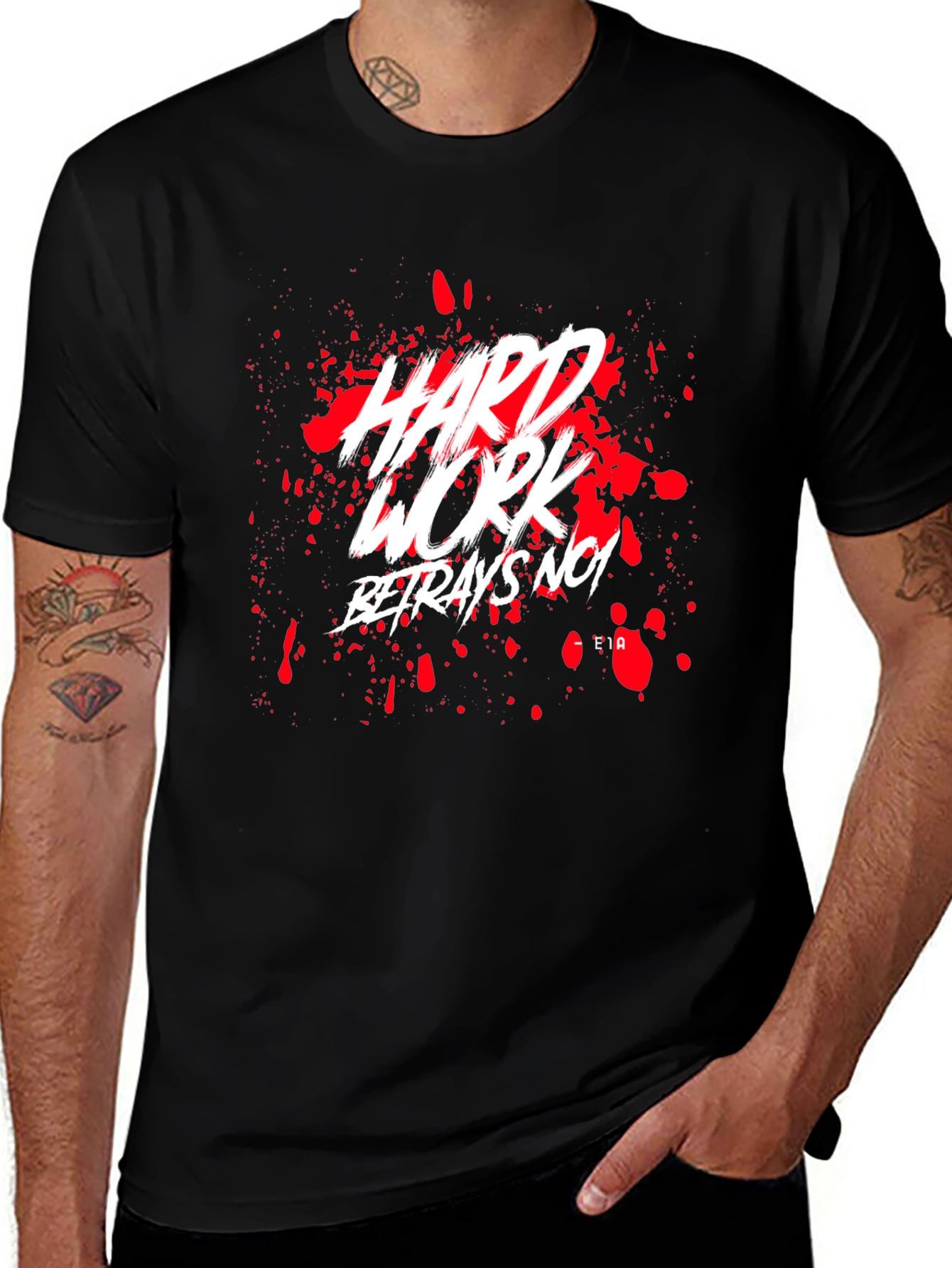 Hard Work No Betrayal Black Graphic Tee