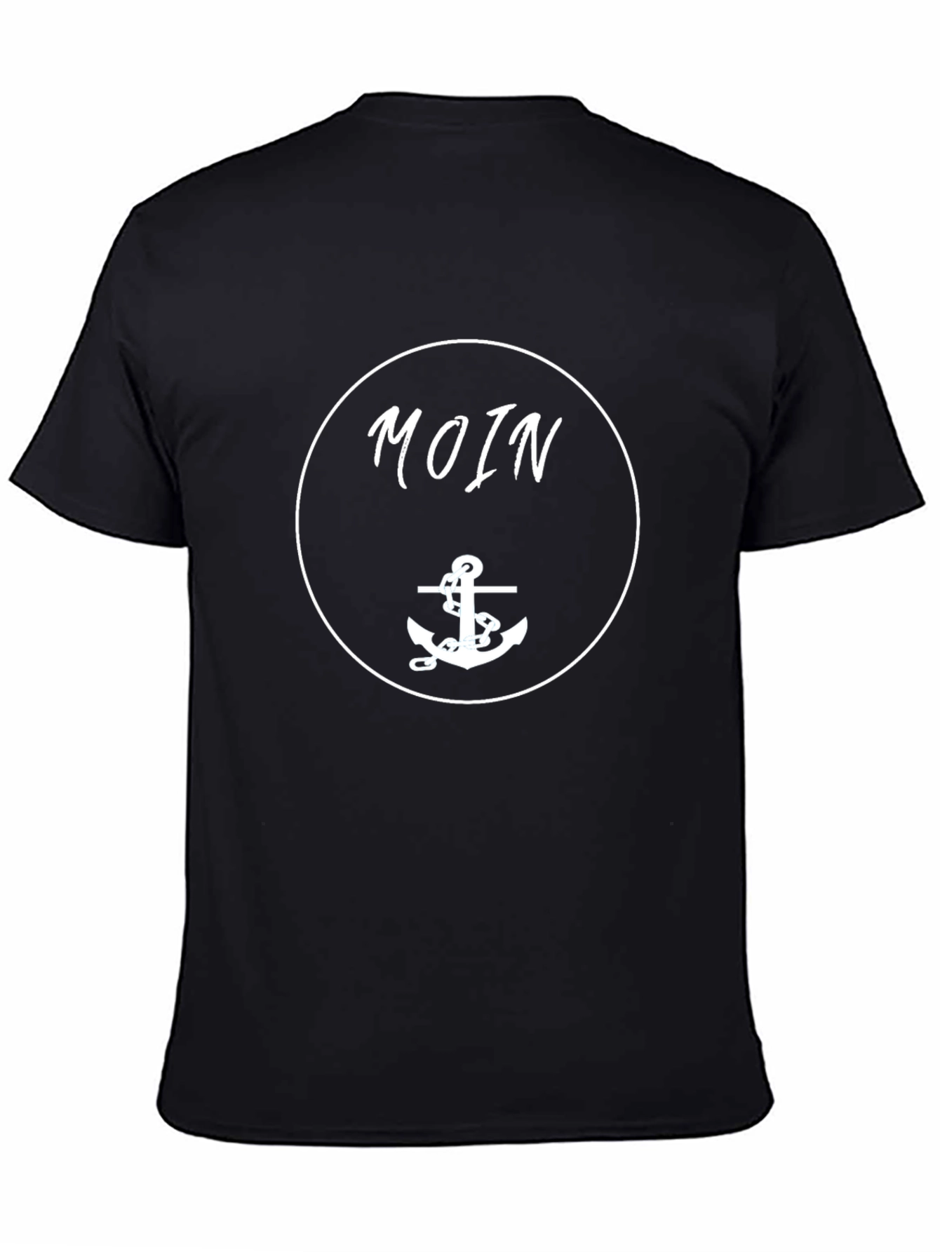 Moin Anchor Graphic Tee - Black Cotton T-Shirt