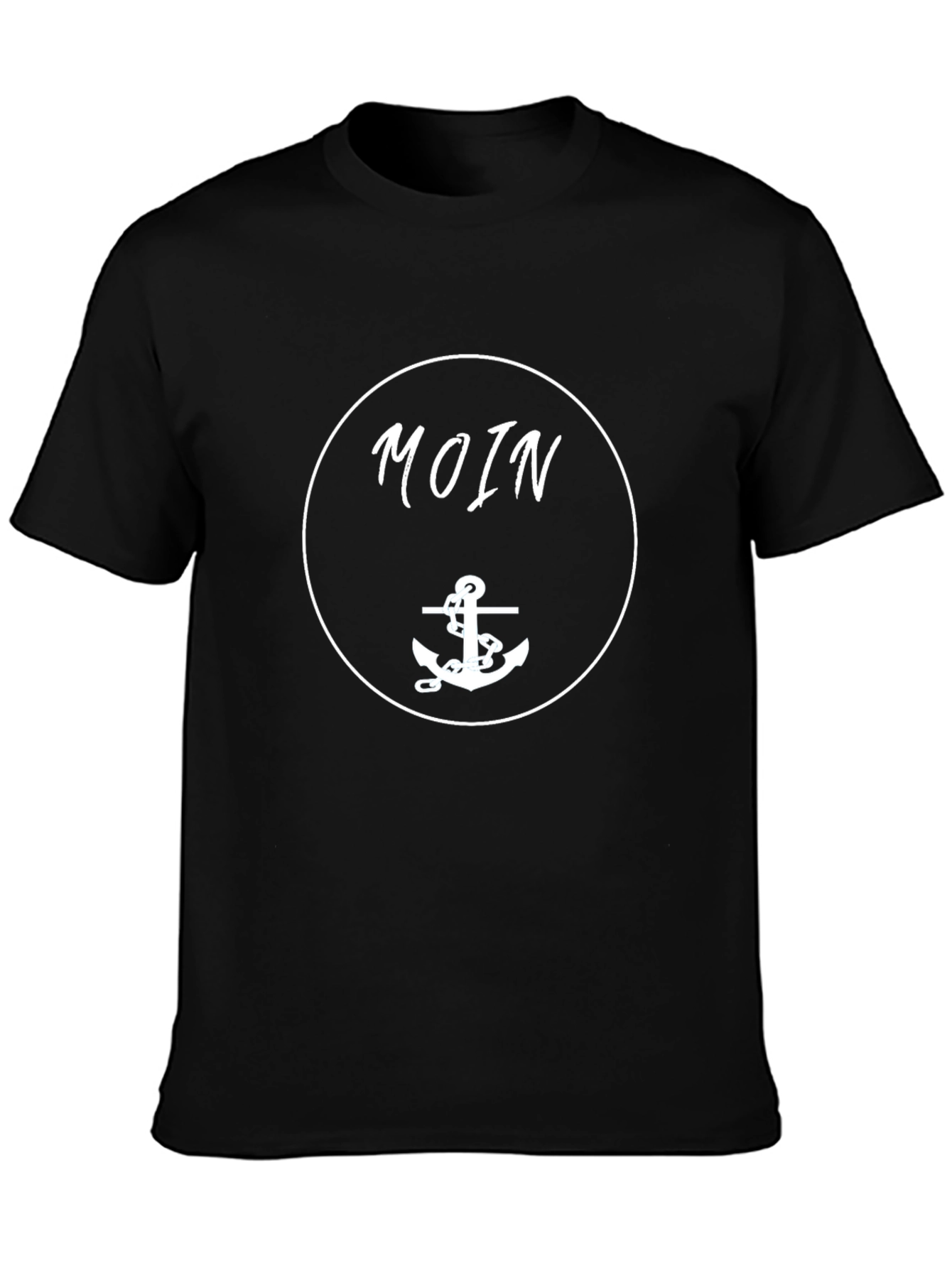 Moin Anchor Graphic Tee - Black Cotton T-Shirt